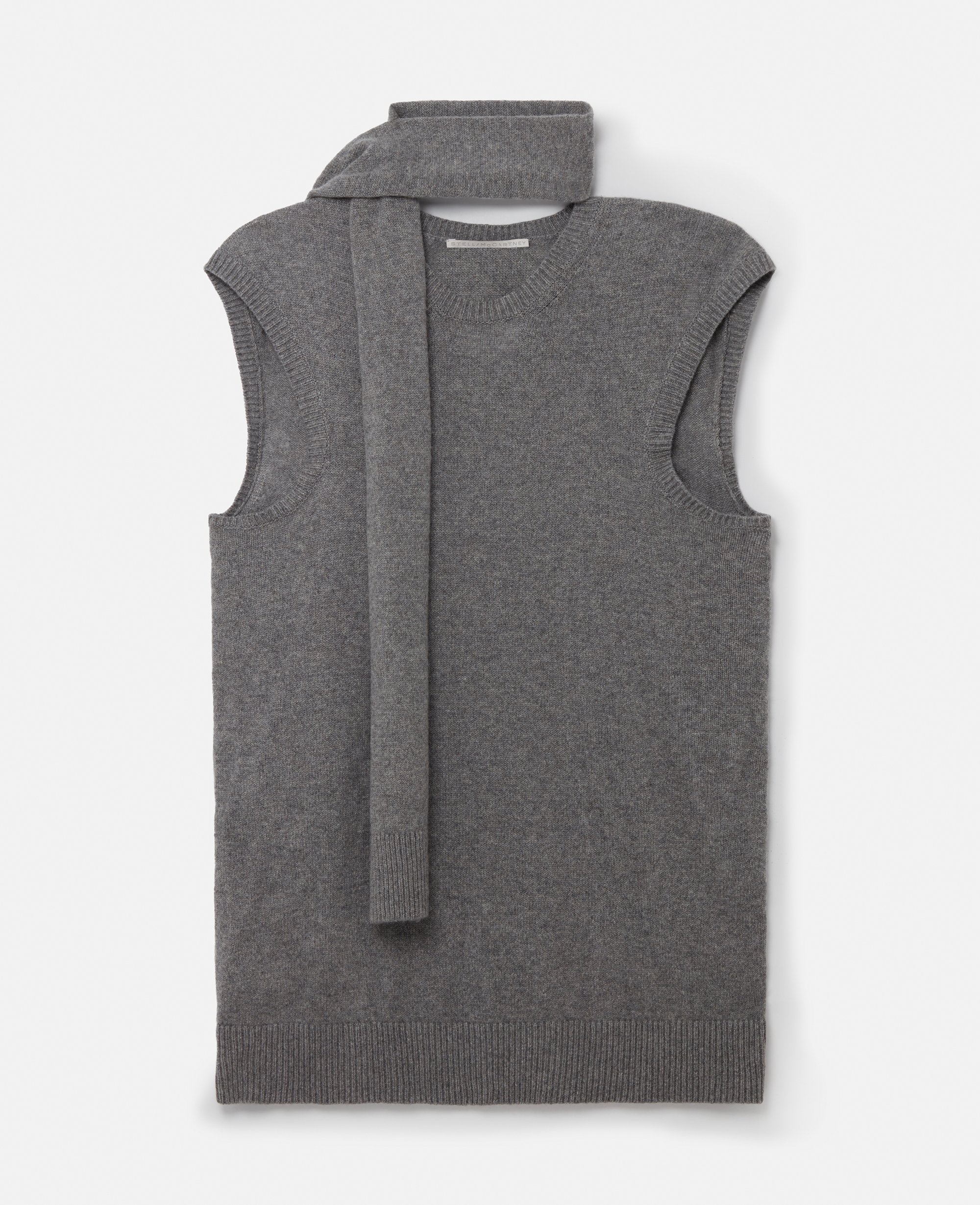 Stella McCartney – Scarf Detail Sleeveless Top, Woman, Storm grey, Size: XS
