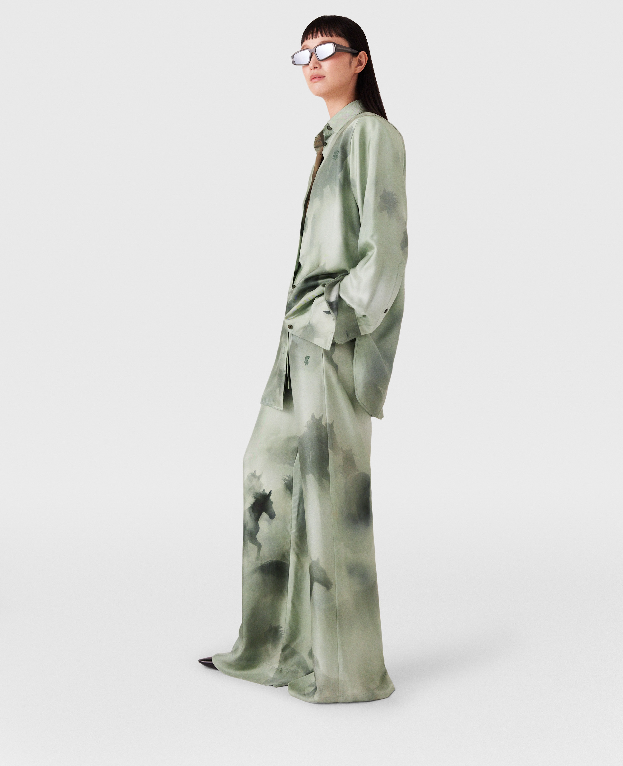 Pantalon a cordon de serrage avec imprime chevaux, , -, Taille: 44 - Stella McCartney - Modalova