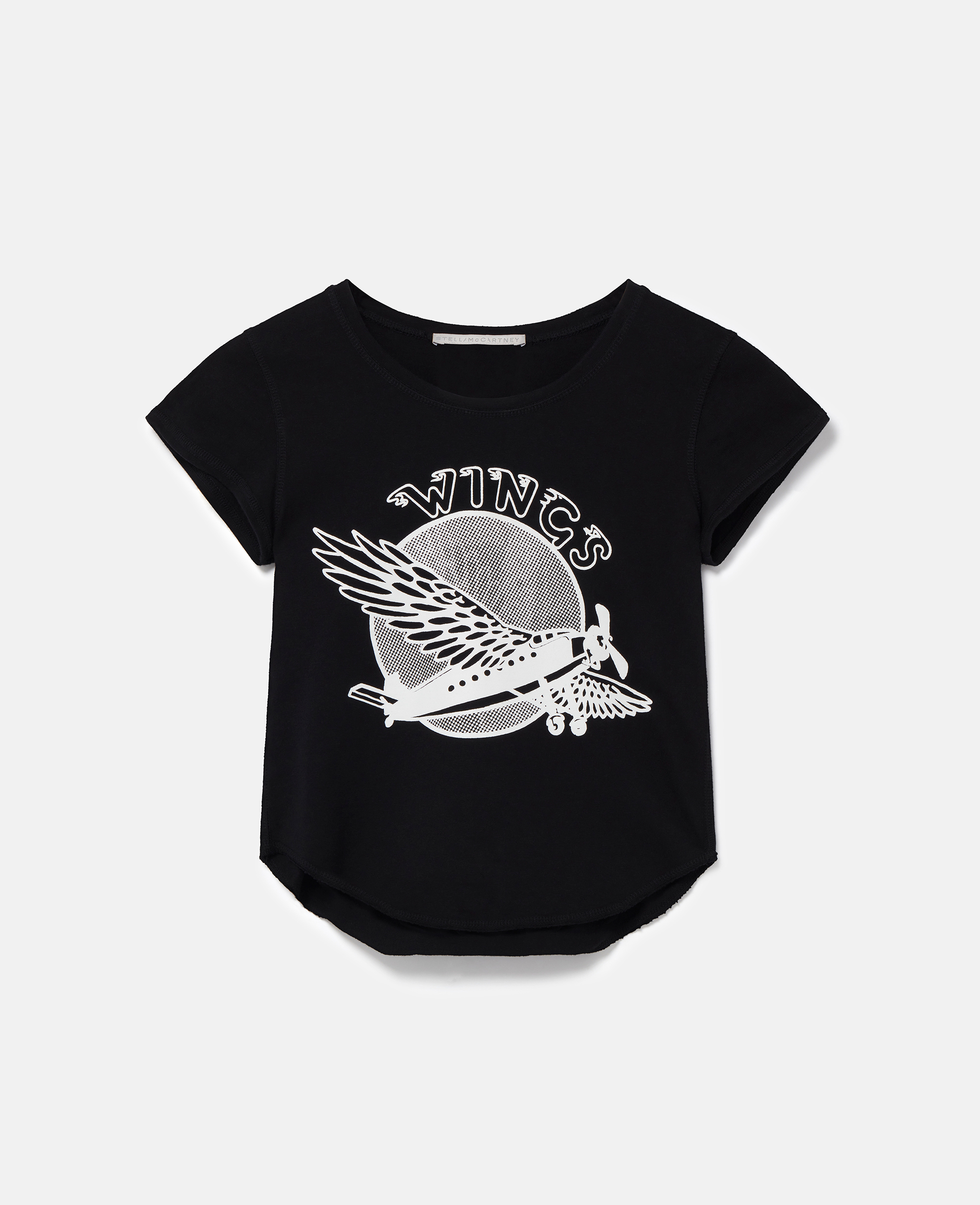 Shop Stella Mccartney Wings Graphic Cotton Baby Tee In Midnight Black