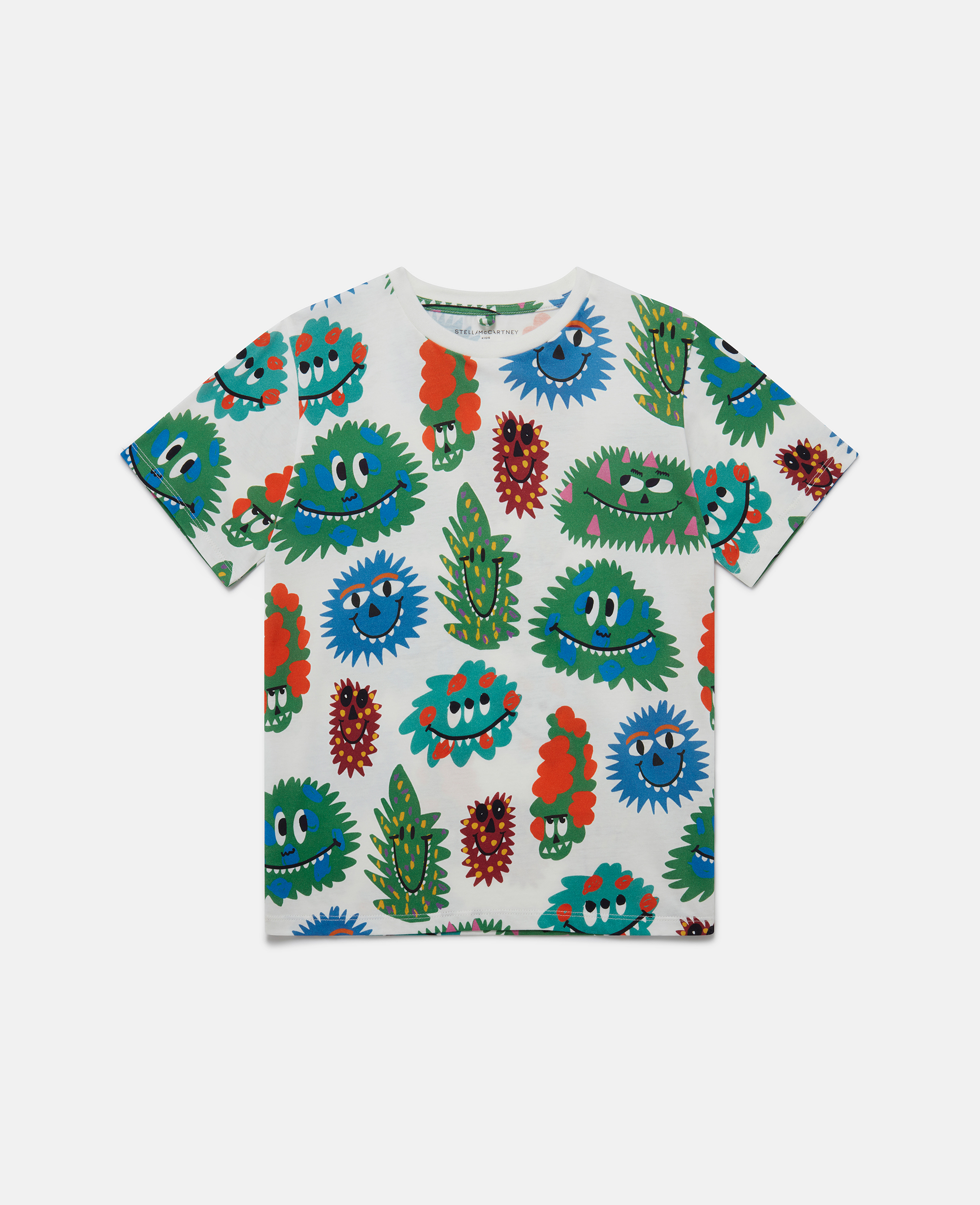 Stella Mccartney Kids' Monster Print T-shirt In Lilac Multicolour