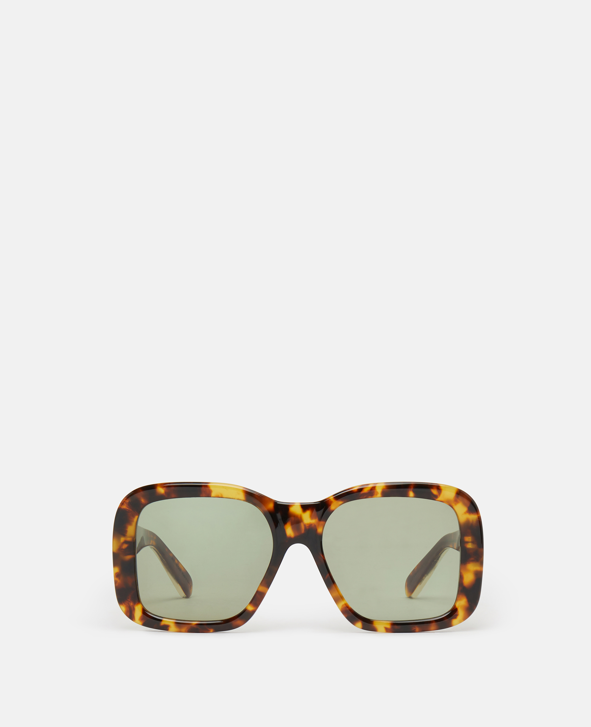 Stella Mccartney Oversized Square Sunglasses In Shiny Havana