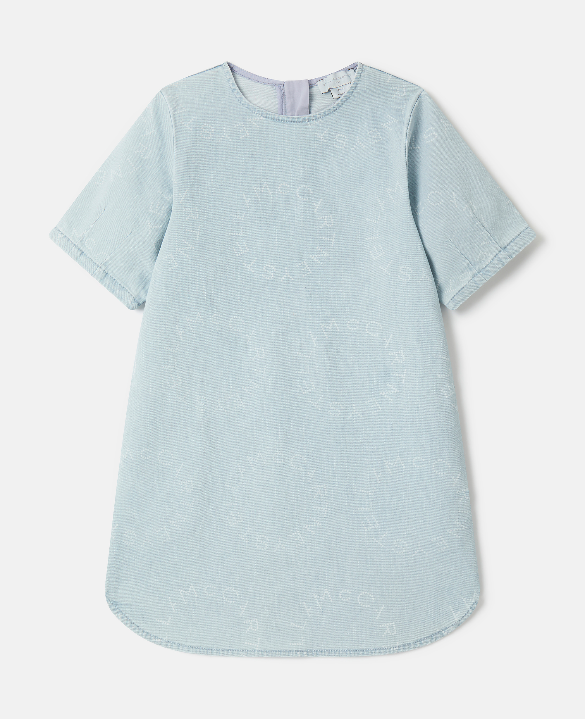 Stella Mccartney Kids' Logo Denim Dress In Light Blue