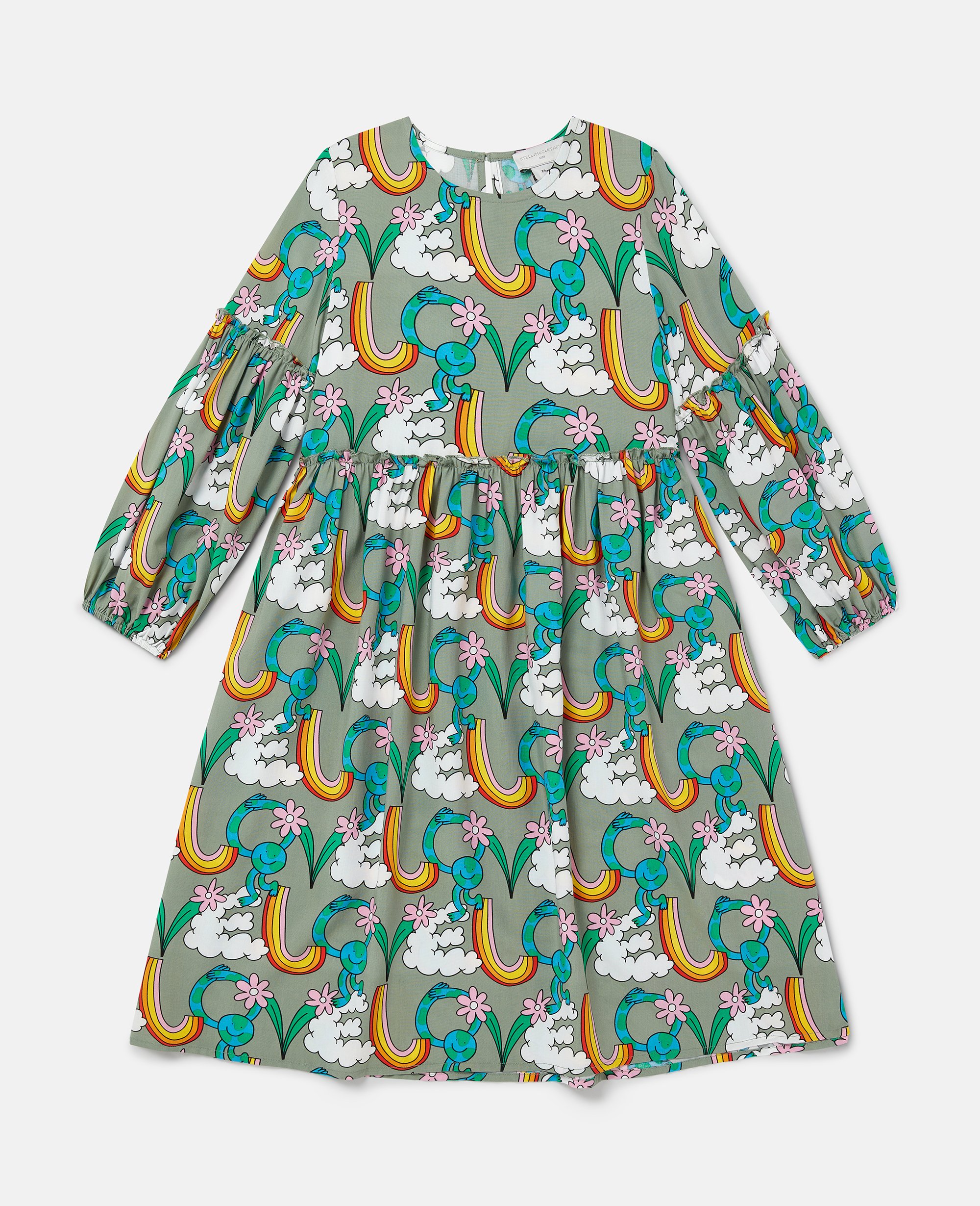 Earth Friends Print Long-Sleeve Dress, /, Size: 4 - Stella McCartney - Modalova