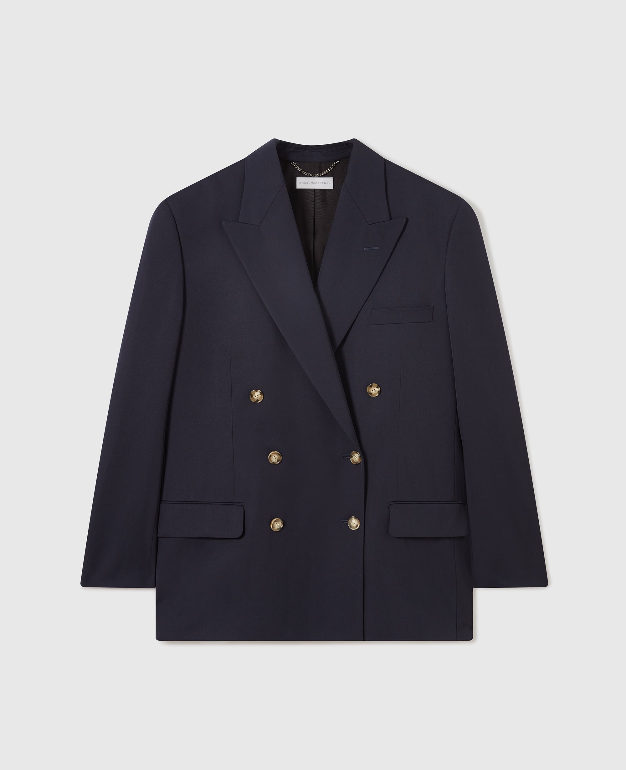 Stella McCartney - Oversized Double-Breasted Blazer, Woman, Ink, Size: 38