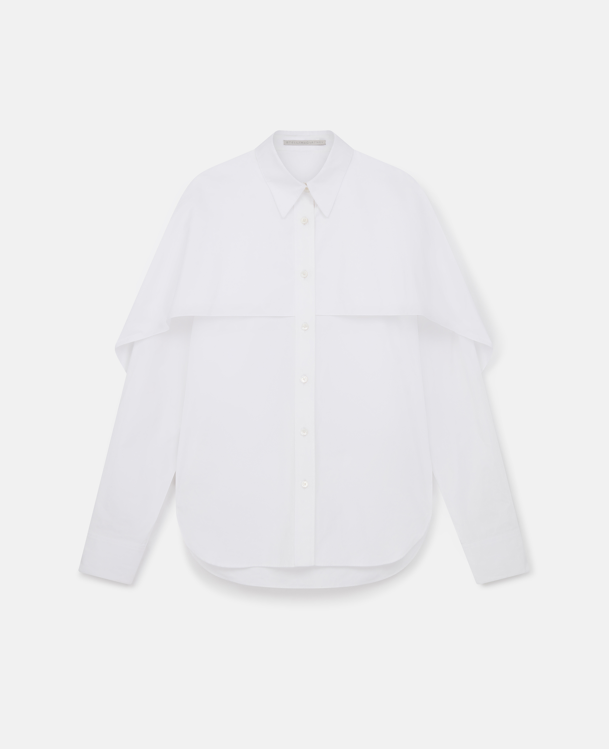 Shop Stella Mccartney Cape Layer Long Sleeve Shirt In Pure White