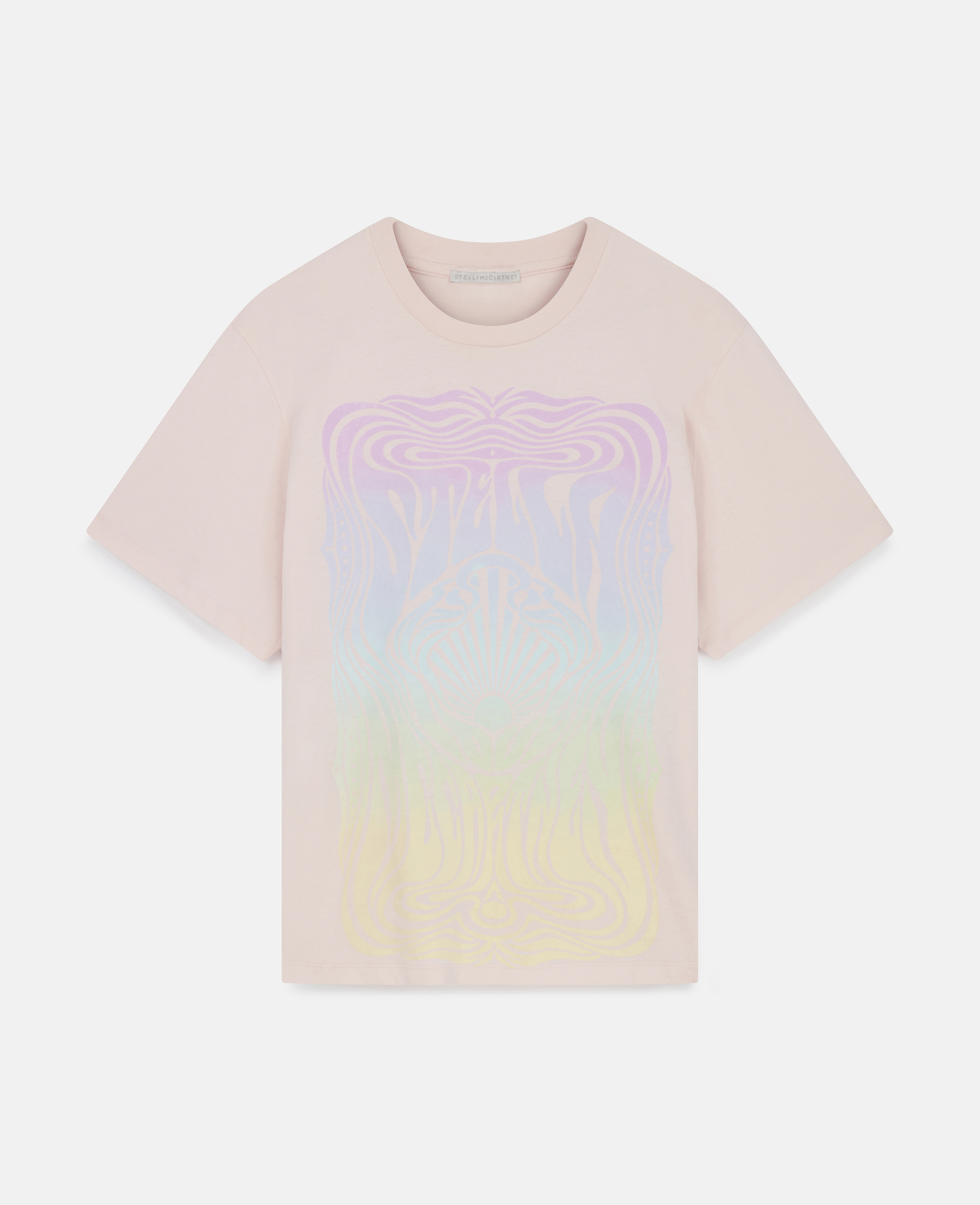 Stella McCartney - Fluid Print T-Shirt, Woman, Pale Pink, Size: 46