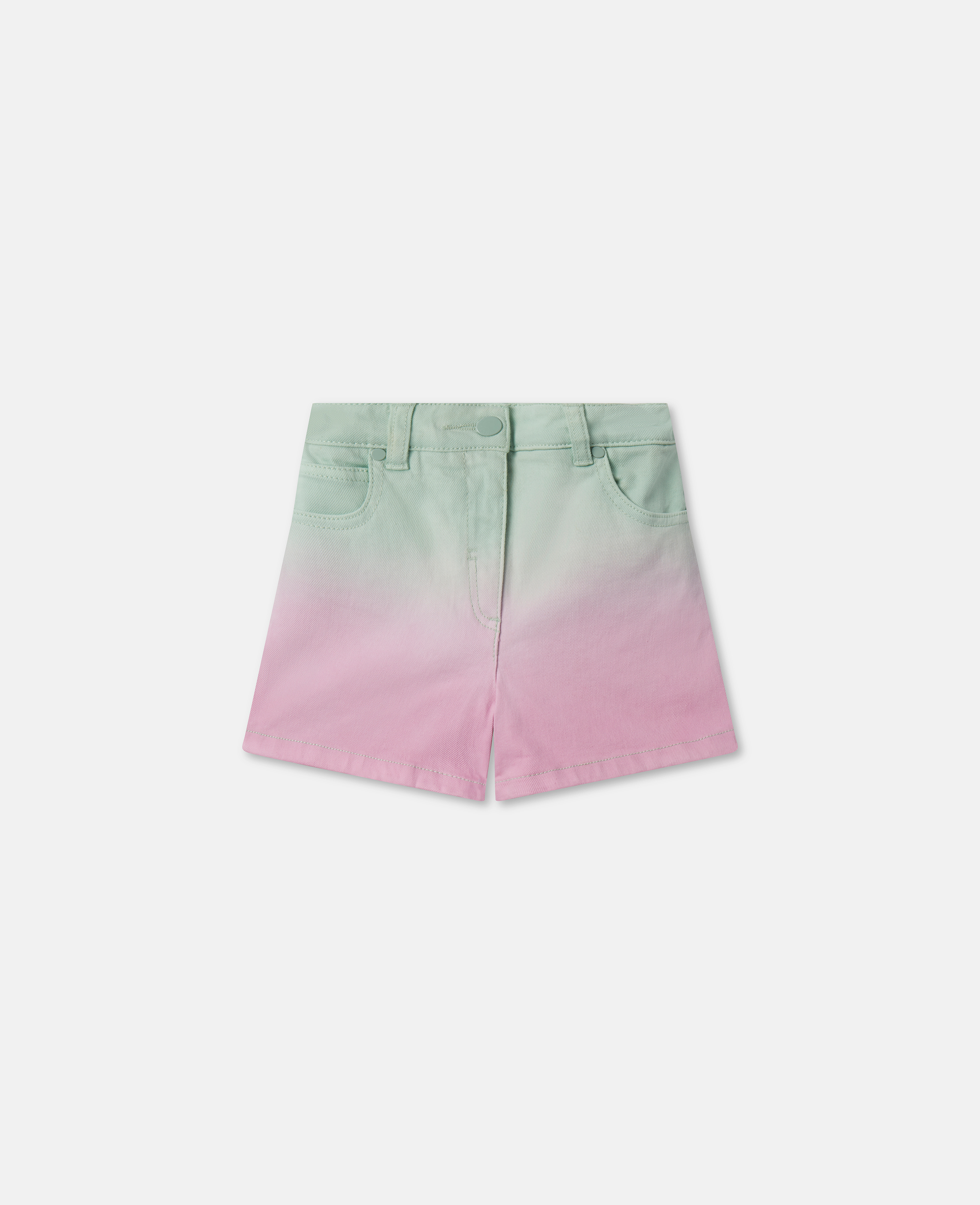 Shop Stella Mccartney Ombré Denim Shorts In Pastel Multicolour