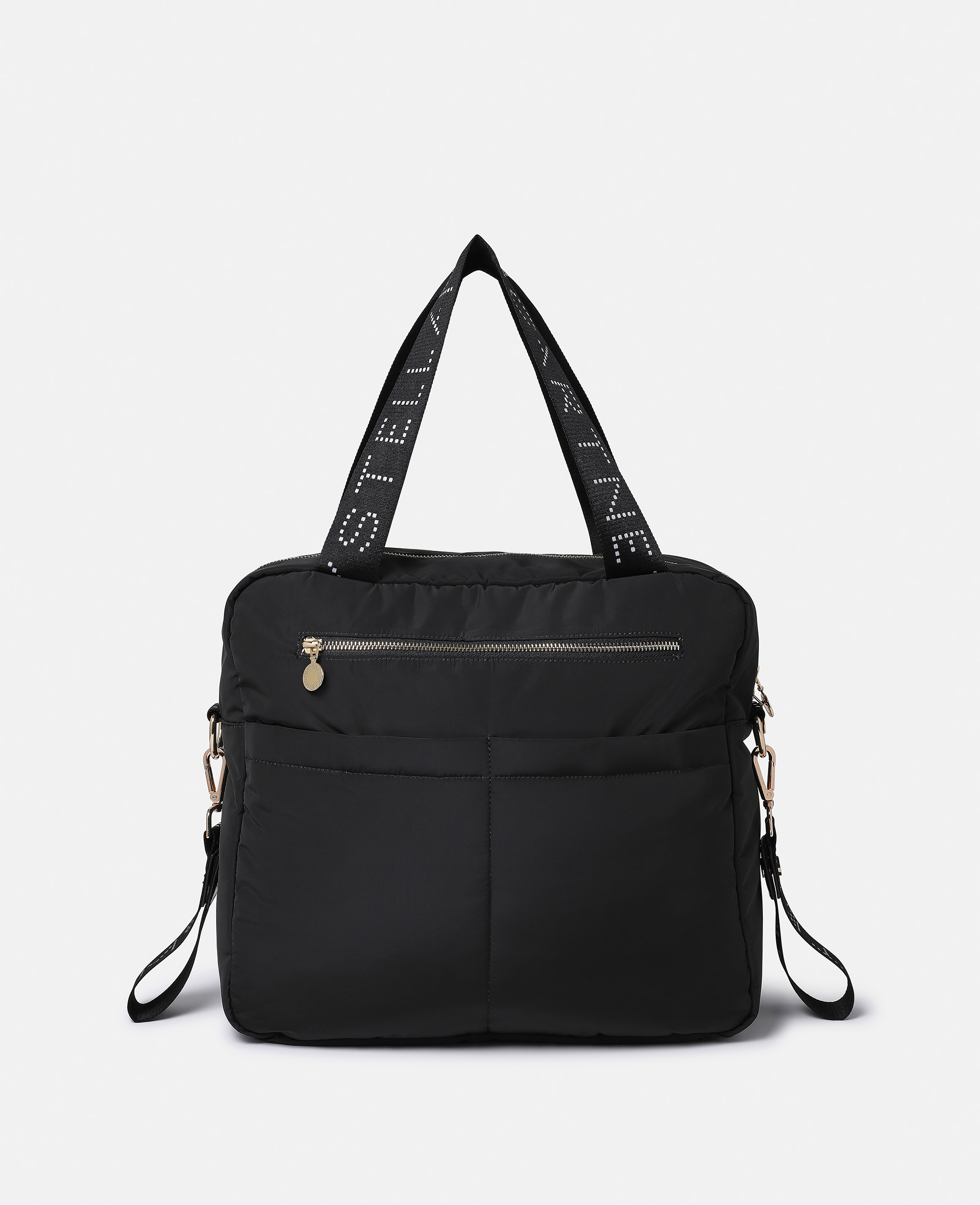 Stella Mccartney Kids' Logo Tape Tote Changing Bag In Black