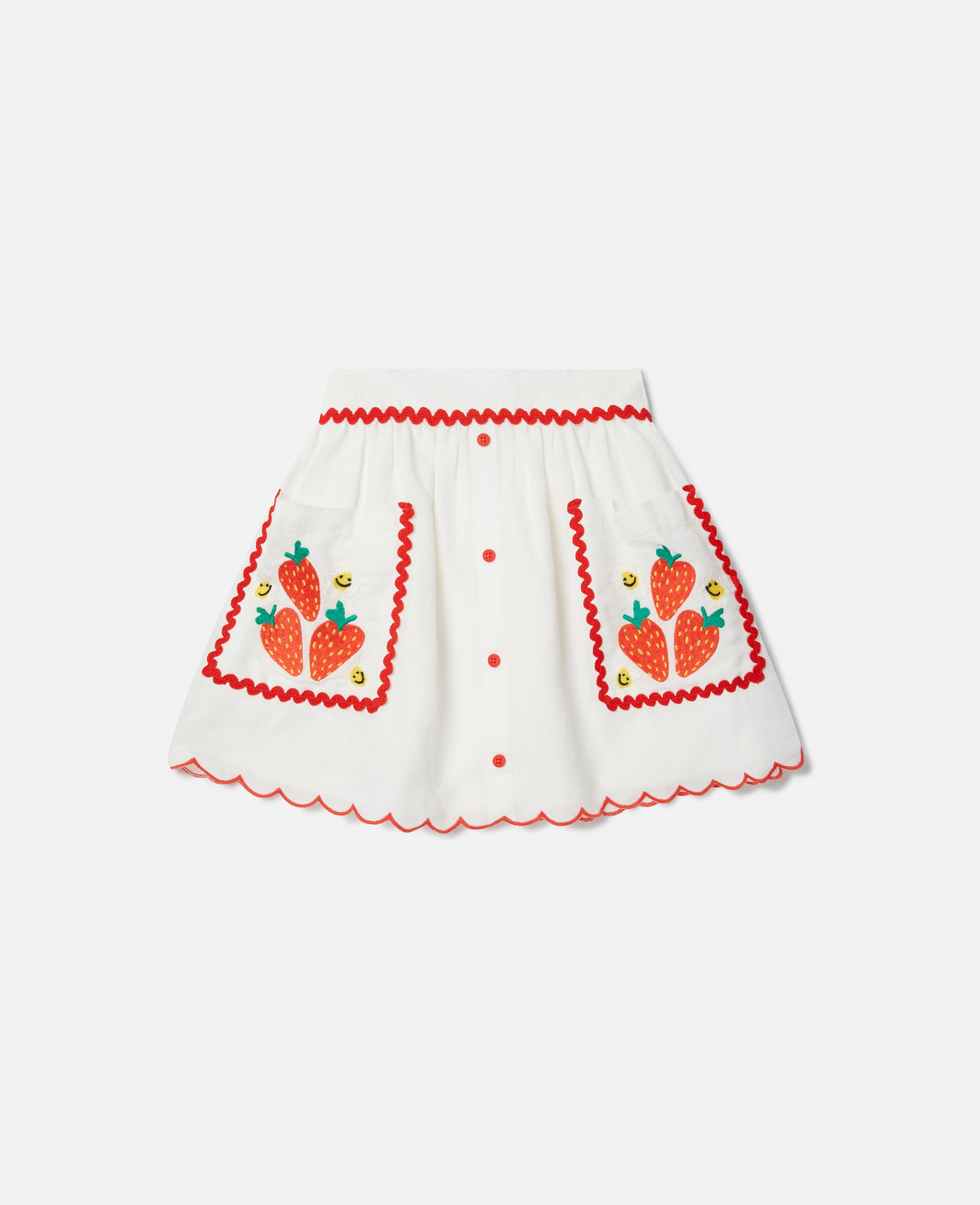 Strawberry Embroidered Scalloped Trim Skirt, /, Size: 2 - Stella McCartney - Modalova