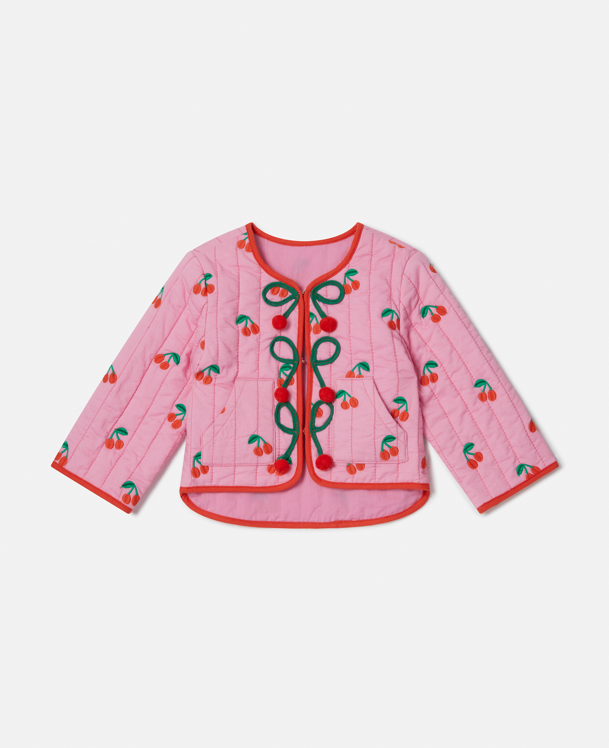 Cherry Print Quilted Jacket, , Size: 9m - Stella McCartney - Modalova