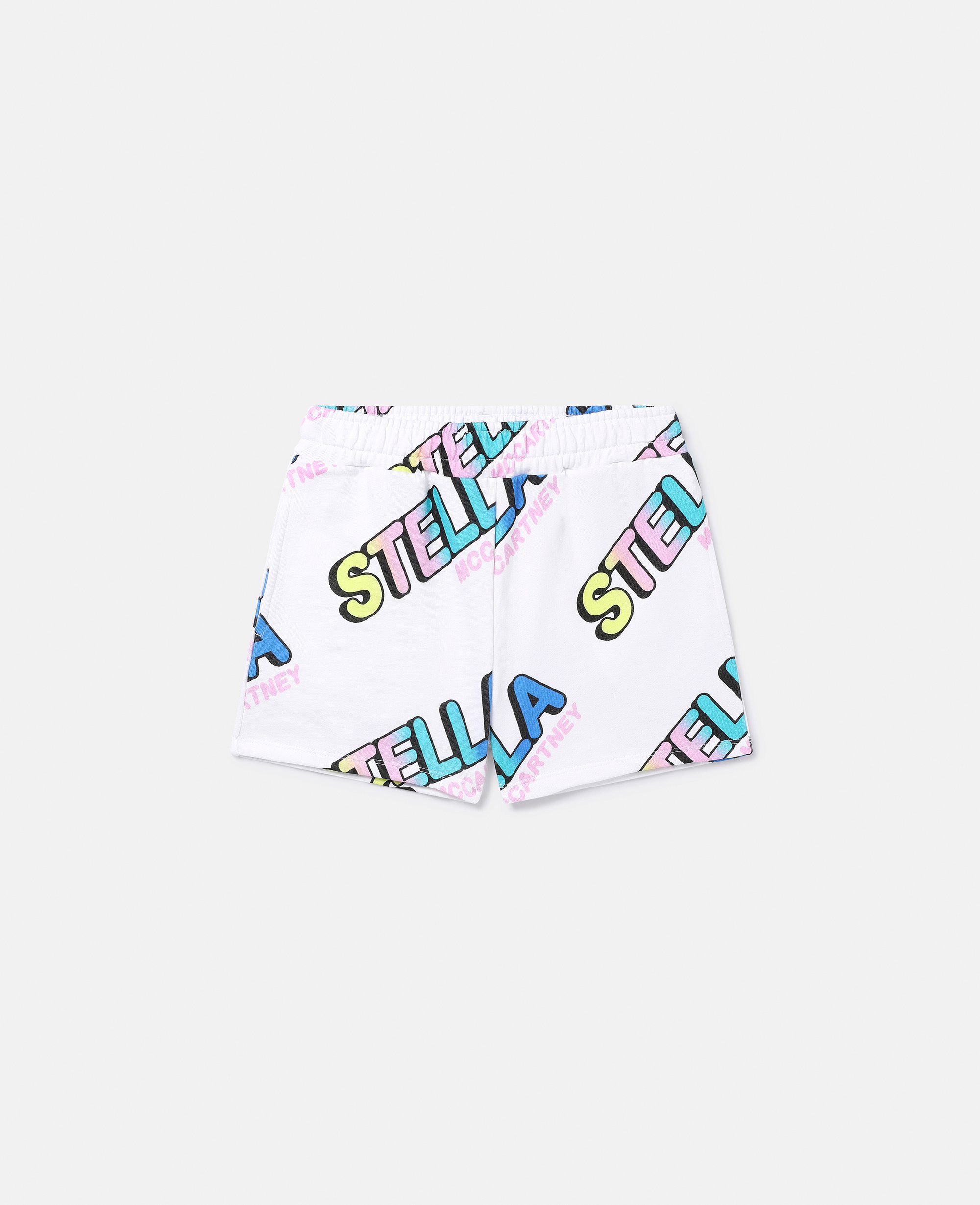 Stella Mccartney Kids' Stella Logo Cropped Hoodie In White Multicolour