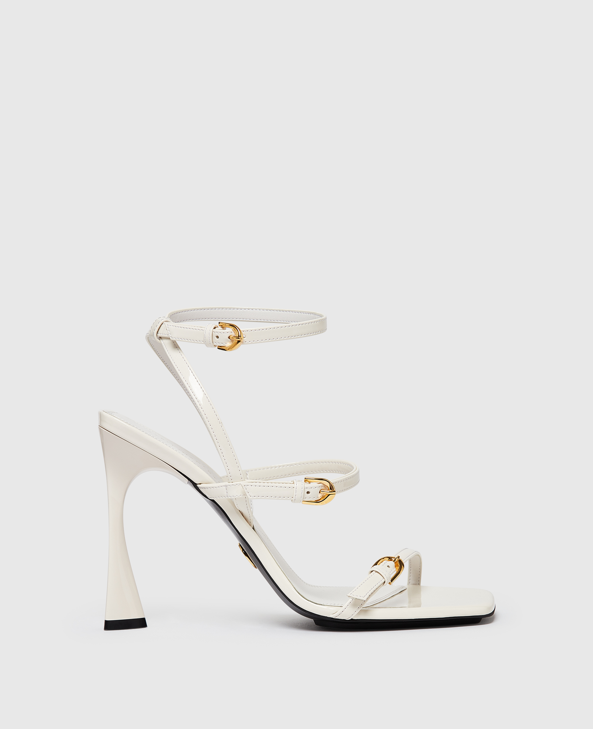 Stella McCartney - Elsa Patent Heeled Sandals, Woman, Ivory, Size: 39