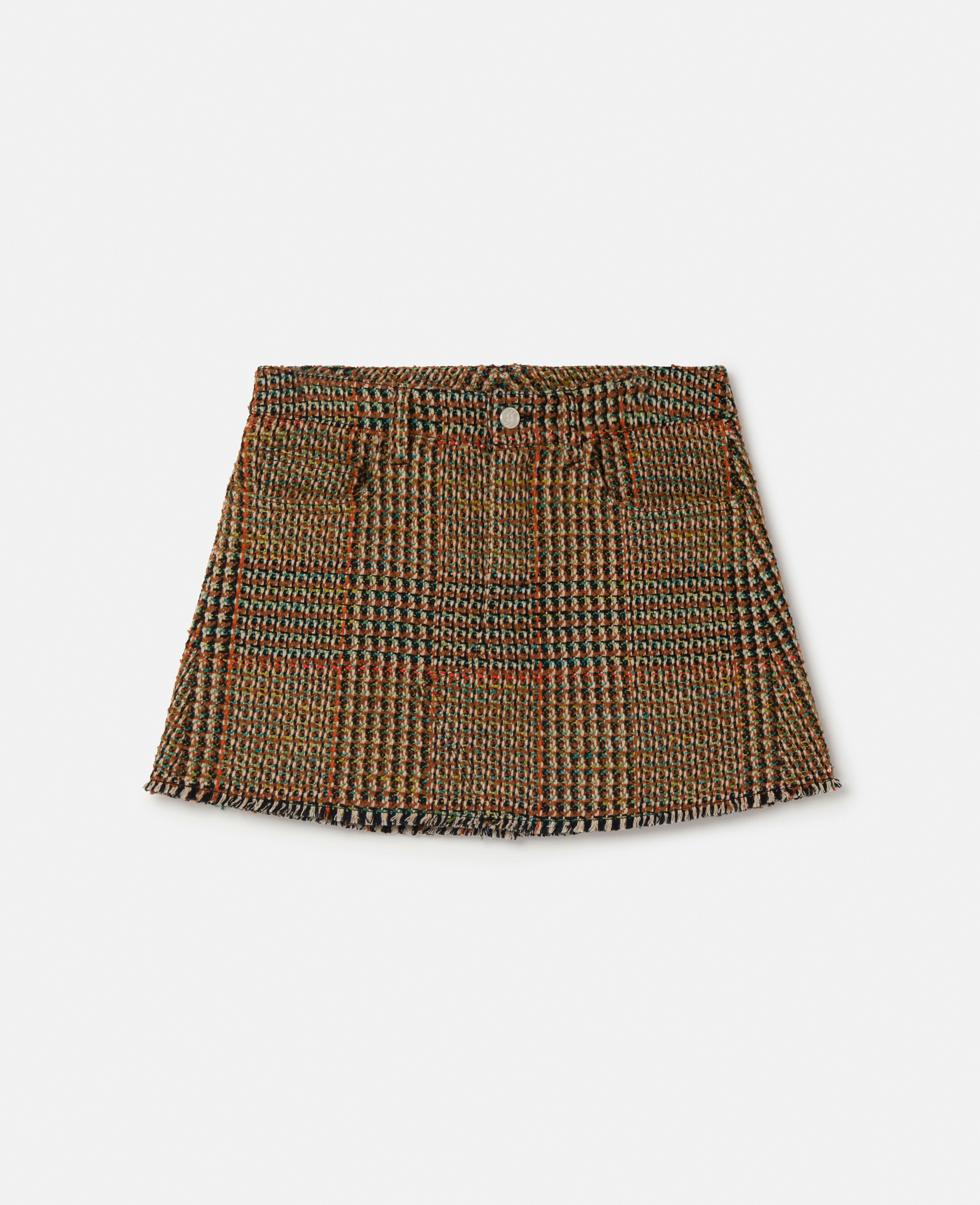 Stella Mccartney Wool Tweed Mini Skirt In Brown