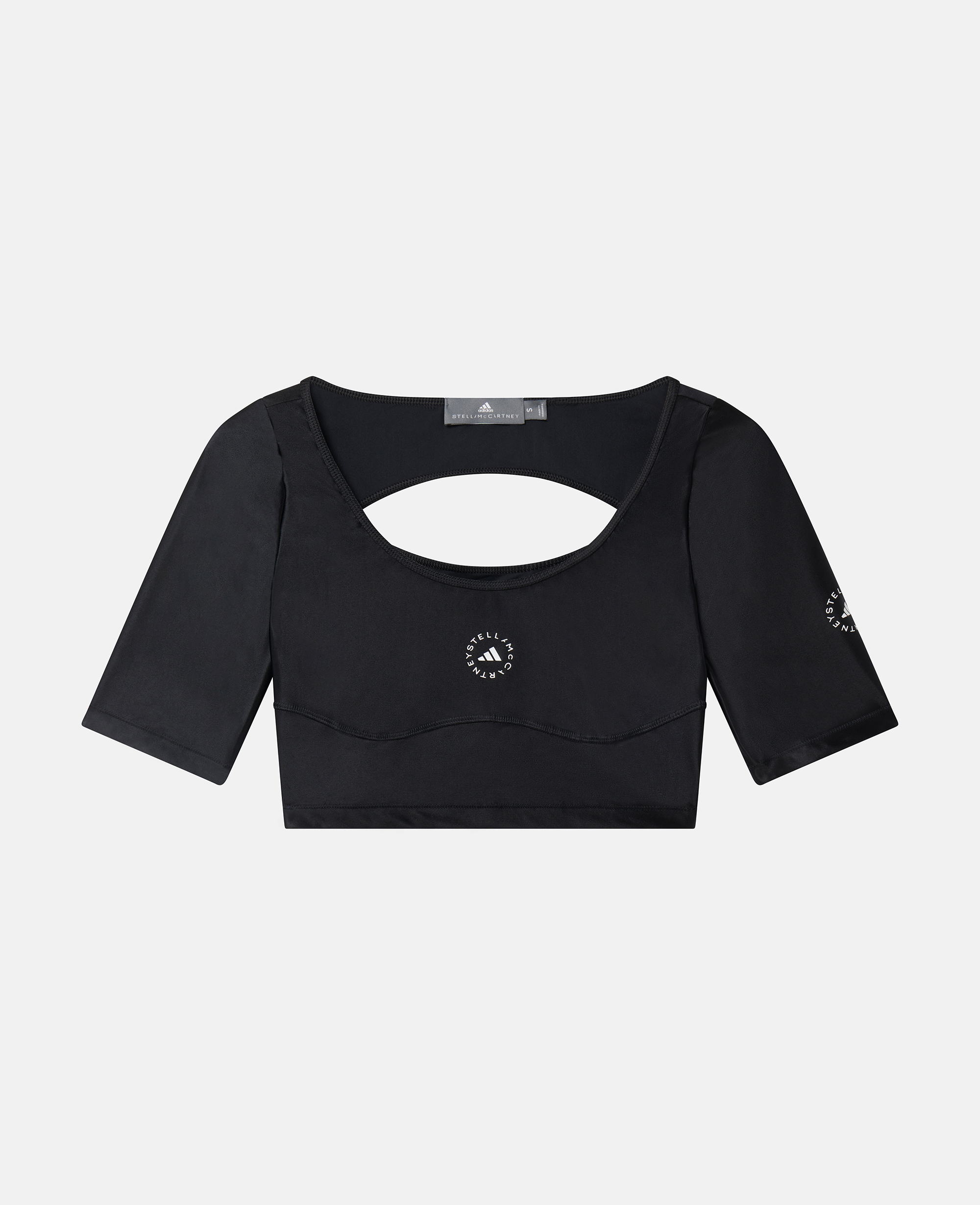 Shop Stella Mccartney Truepurpose Scoop Neck Crop Top In Black