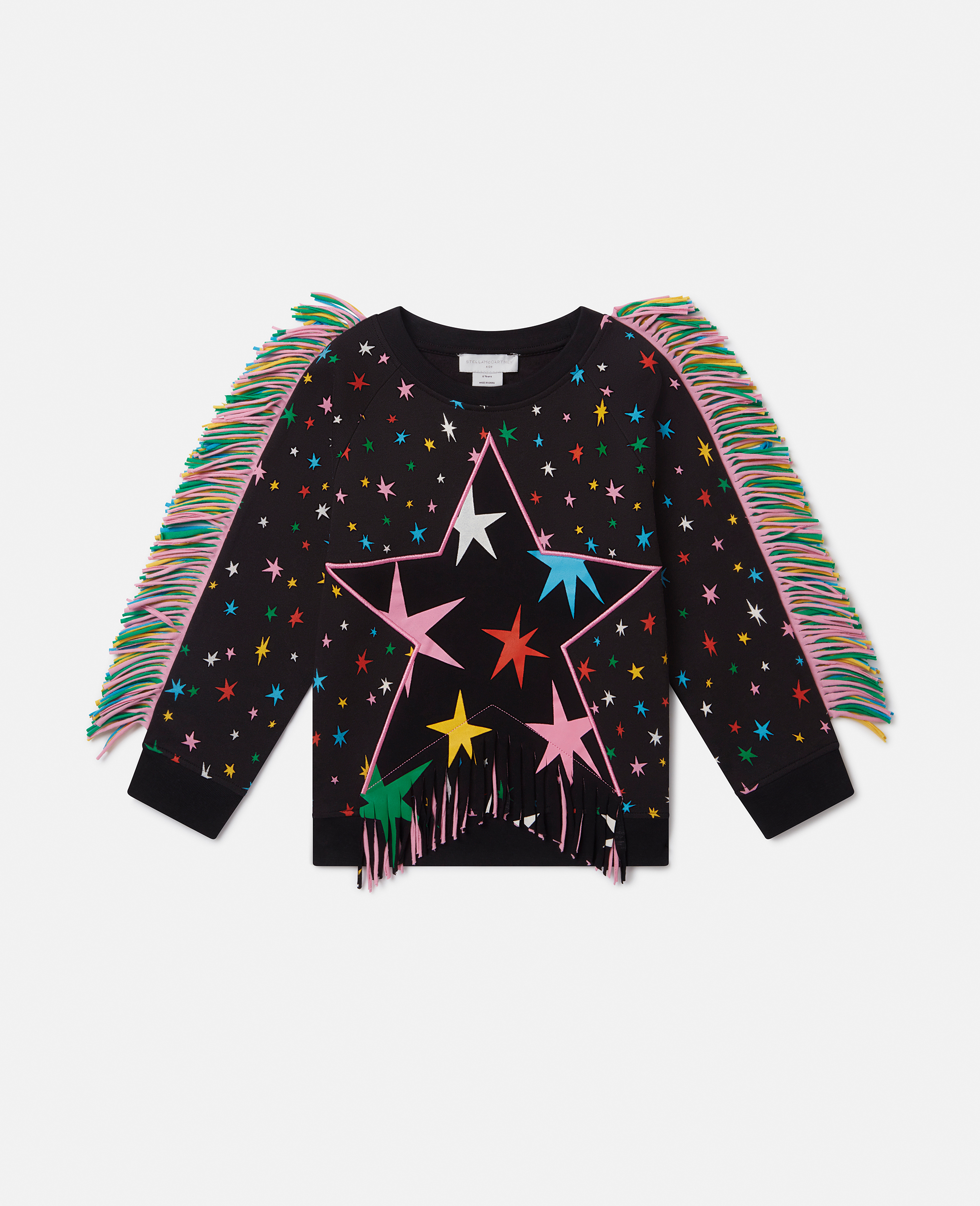STELLA MCCARTNEY STAR PATTERN FRINGE SWEATSHIRT