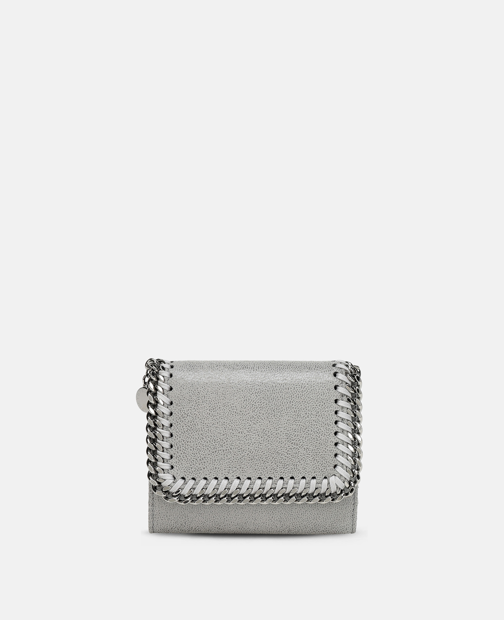 Stella Mccartney Falabella Small Flap Wallet In Light Grey
