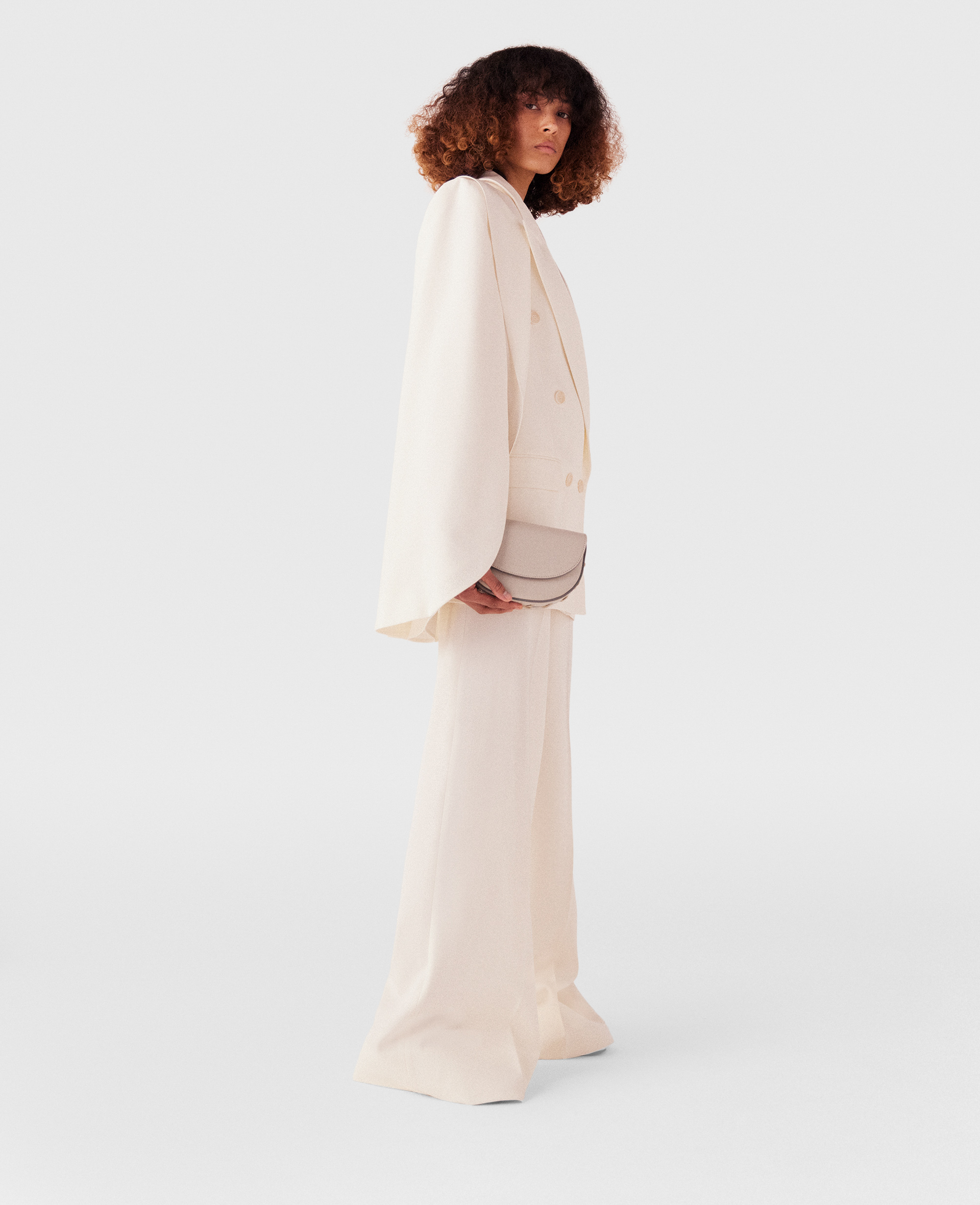 Pantalon large en laine a taille haute, , , Taille: 44 - Stella McCartney - Modalova