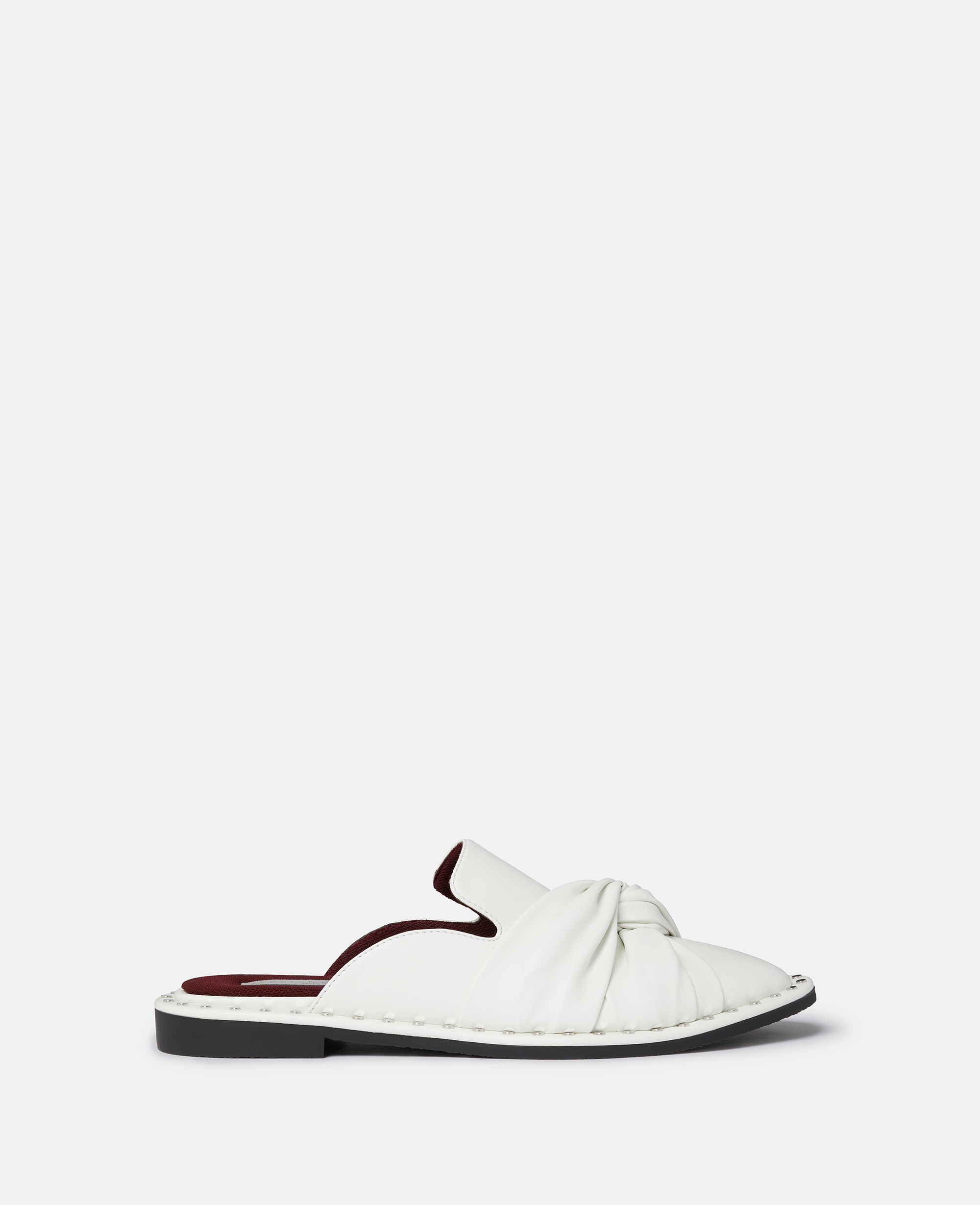Shop Stella Mccartney Falabella Twisted Alter-mat Open-back Loafers In Pure  White