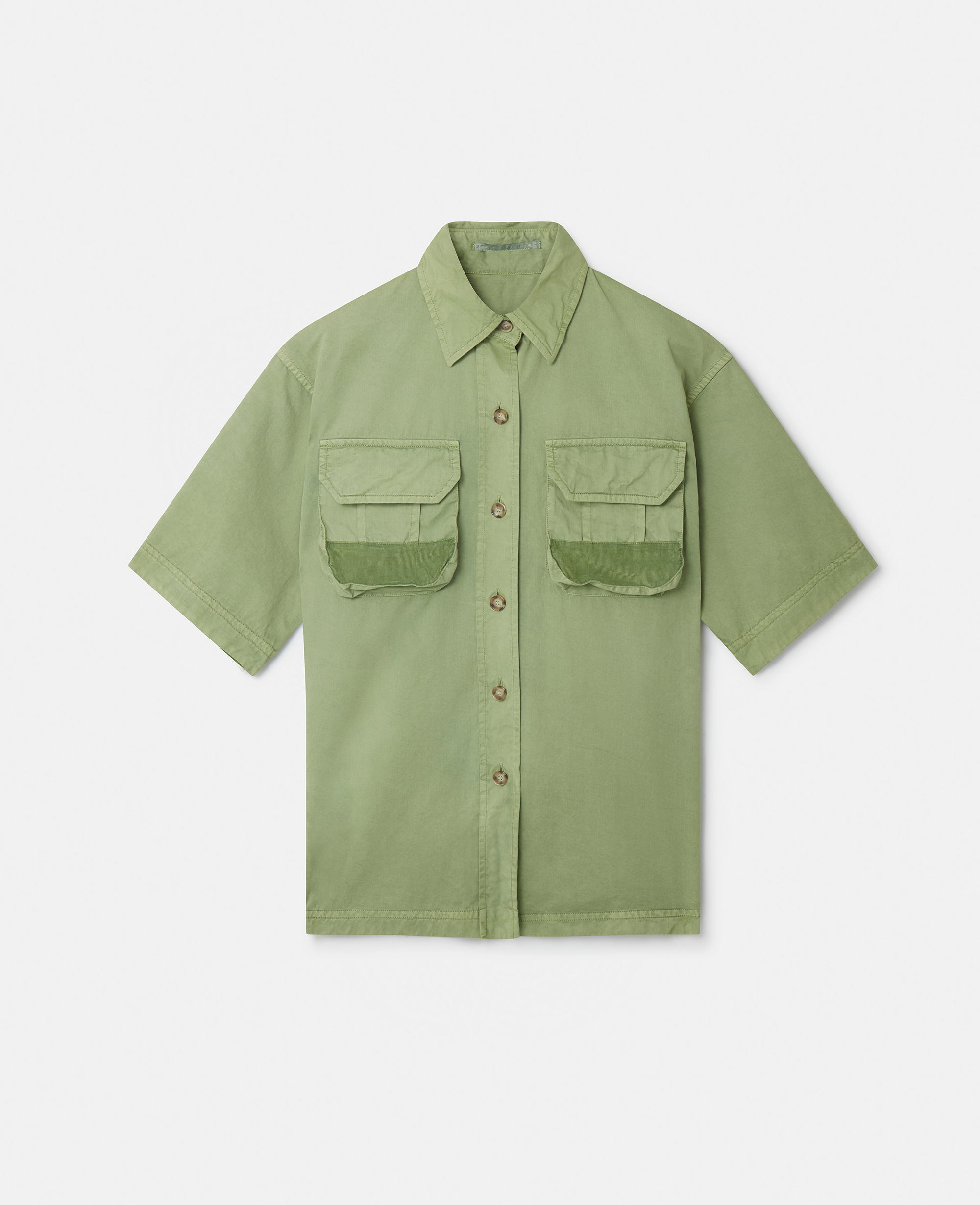 Stella Mccartney Organic Cotton Utility Shirt In Green