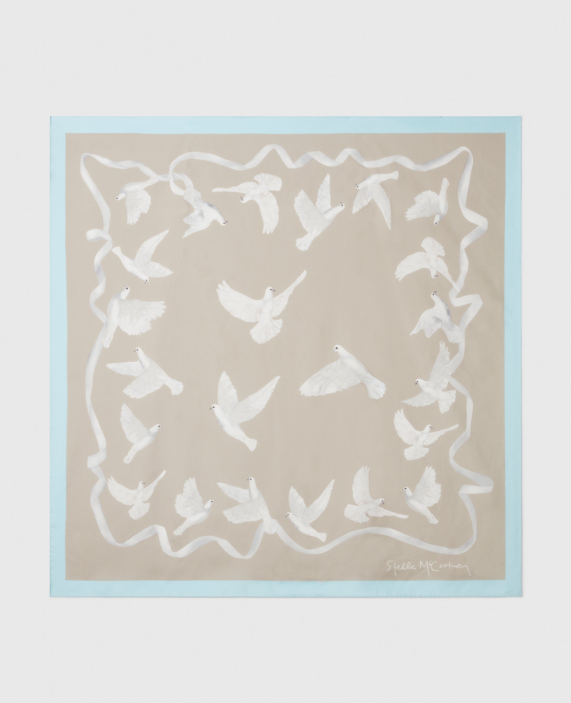 Foulard carre avec imprime colombe, , / - Stella McCartney - Modalova