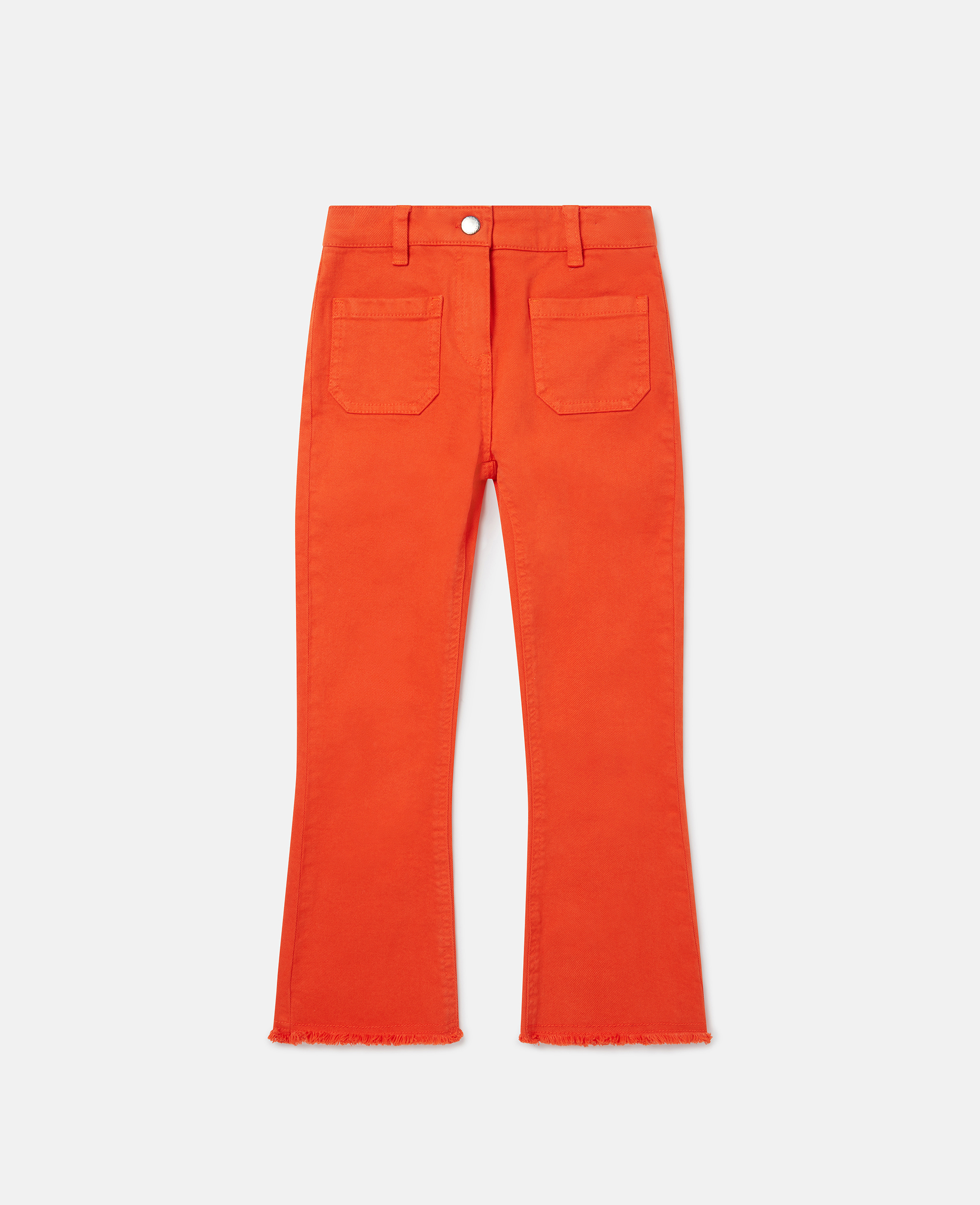 Stella Mccartney Patch Pocket Straight Leg Jeans In Deep Orange