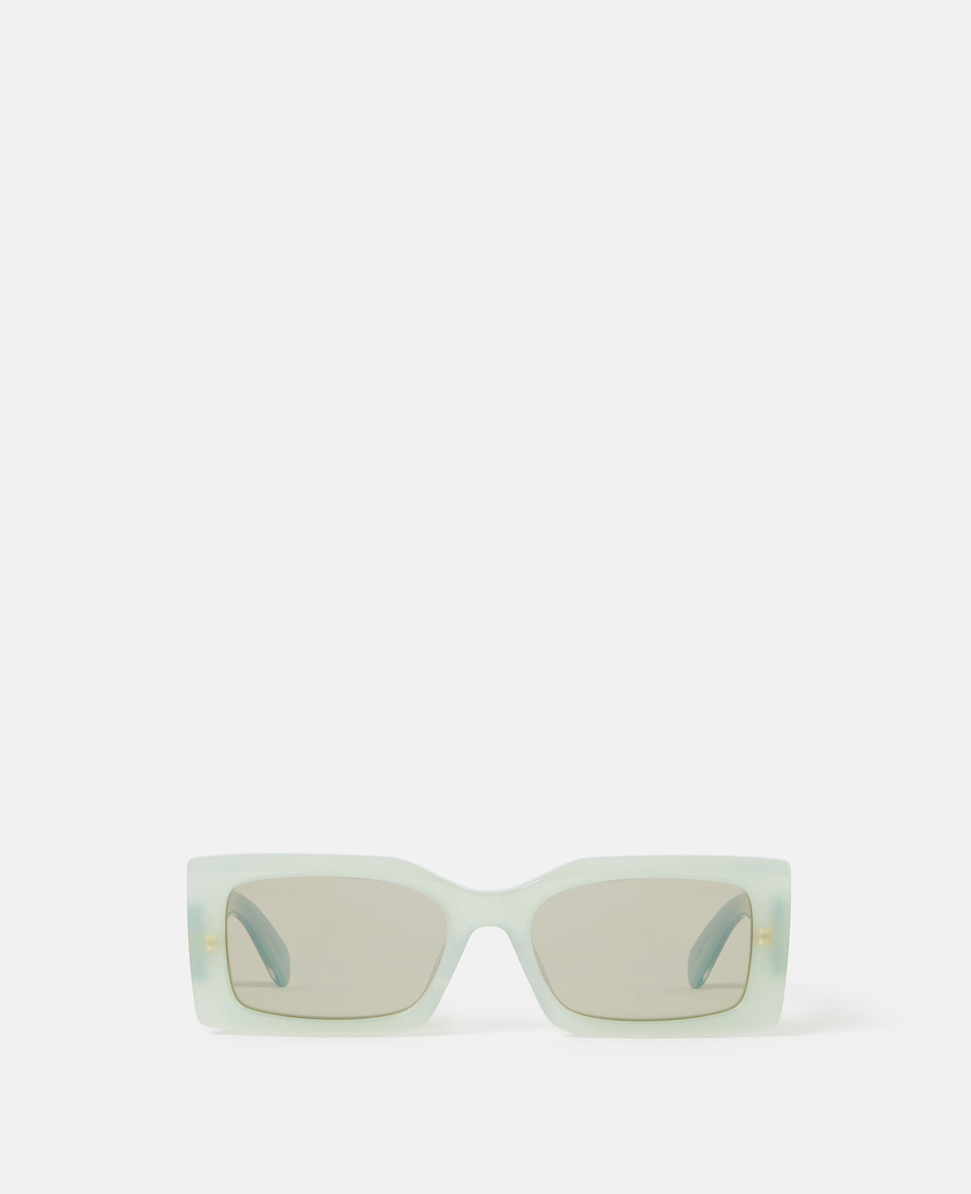 Stella Mccartney Logo-engraved Rectangular Sunglasses In Opaline Mint