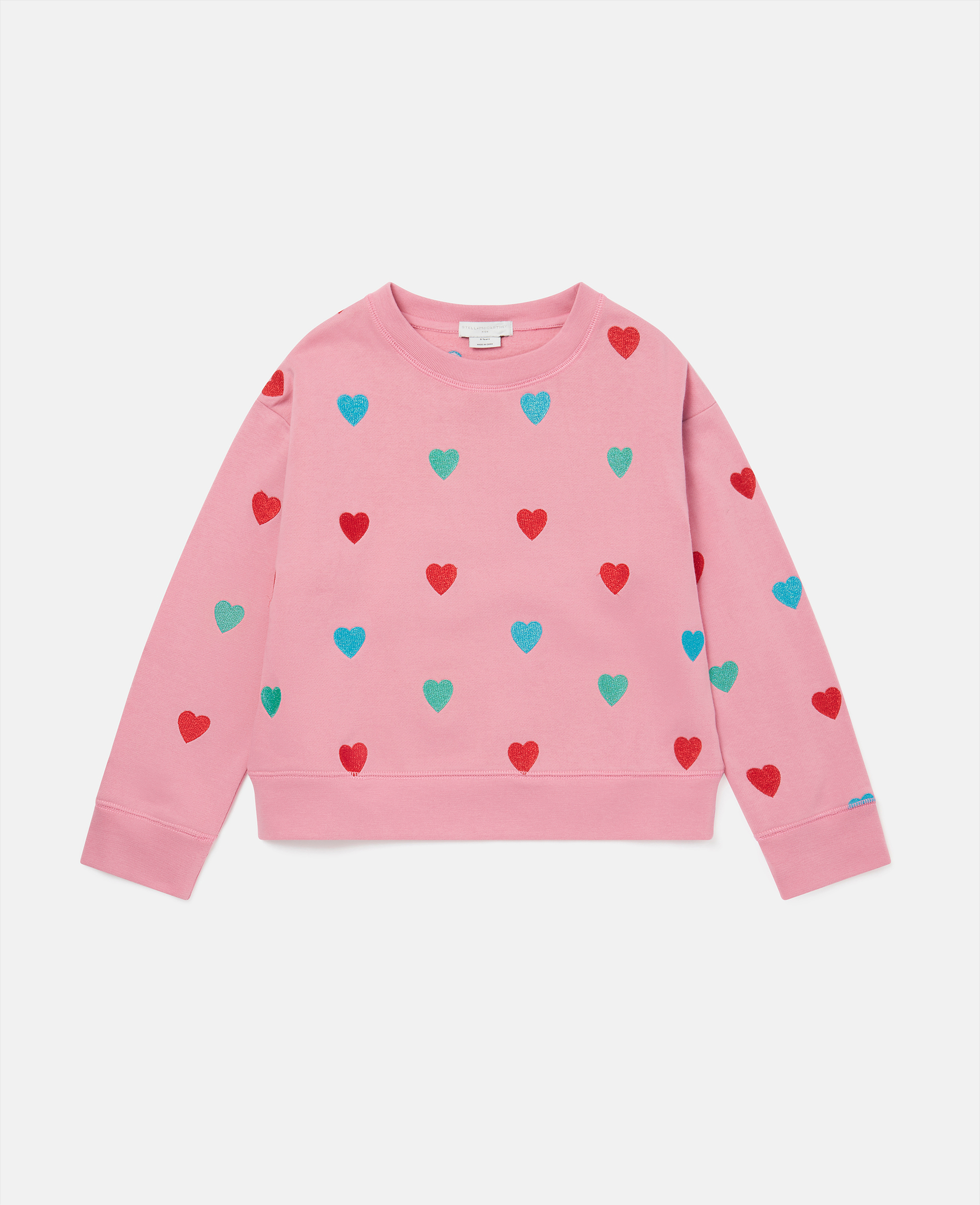 Stella Mccartney Kids' Heart Print Sweatshirt In Pink