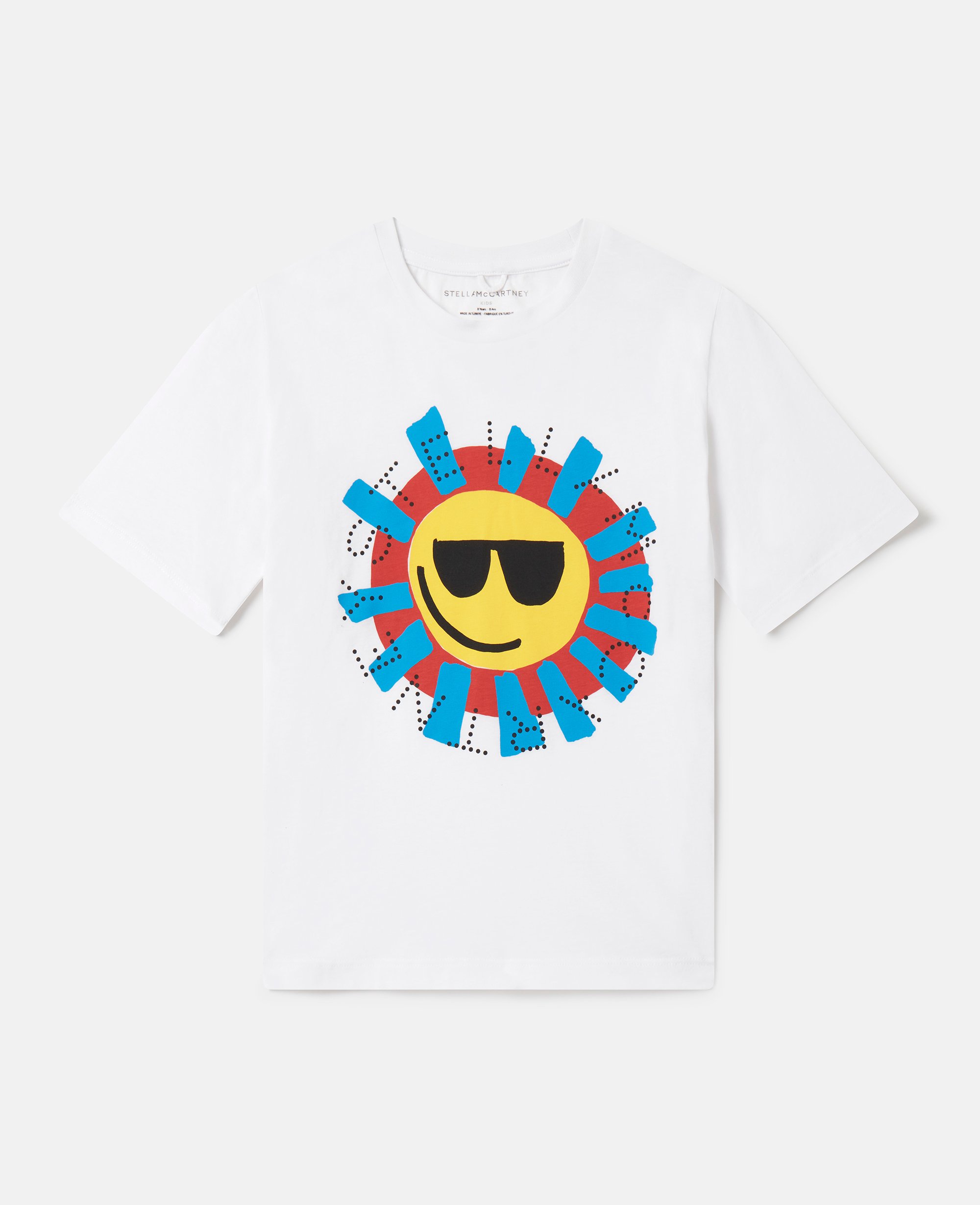 Stella Mccartney Kids' Sunshine Face T-shirt In Gray
