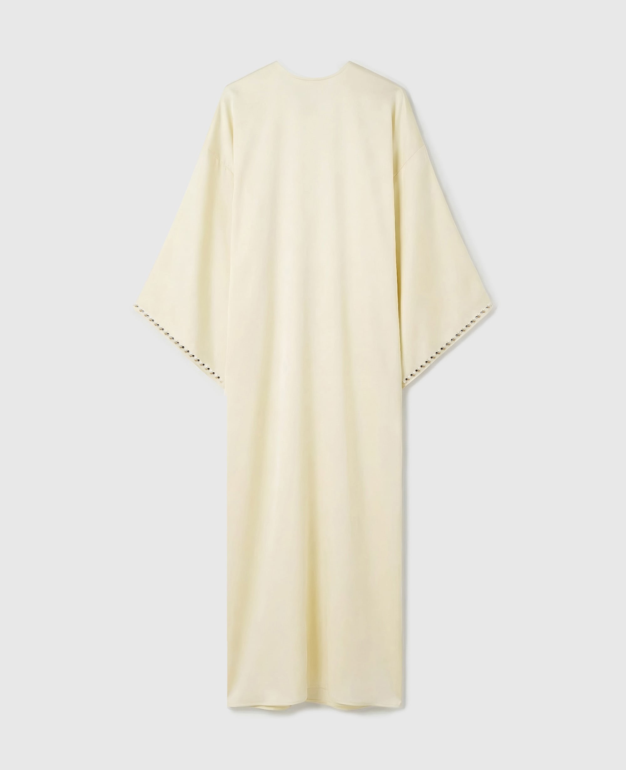 Stella McCartney - Pearl-Embellished Satin Maxi Dress, , Size: 42