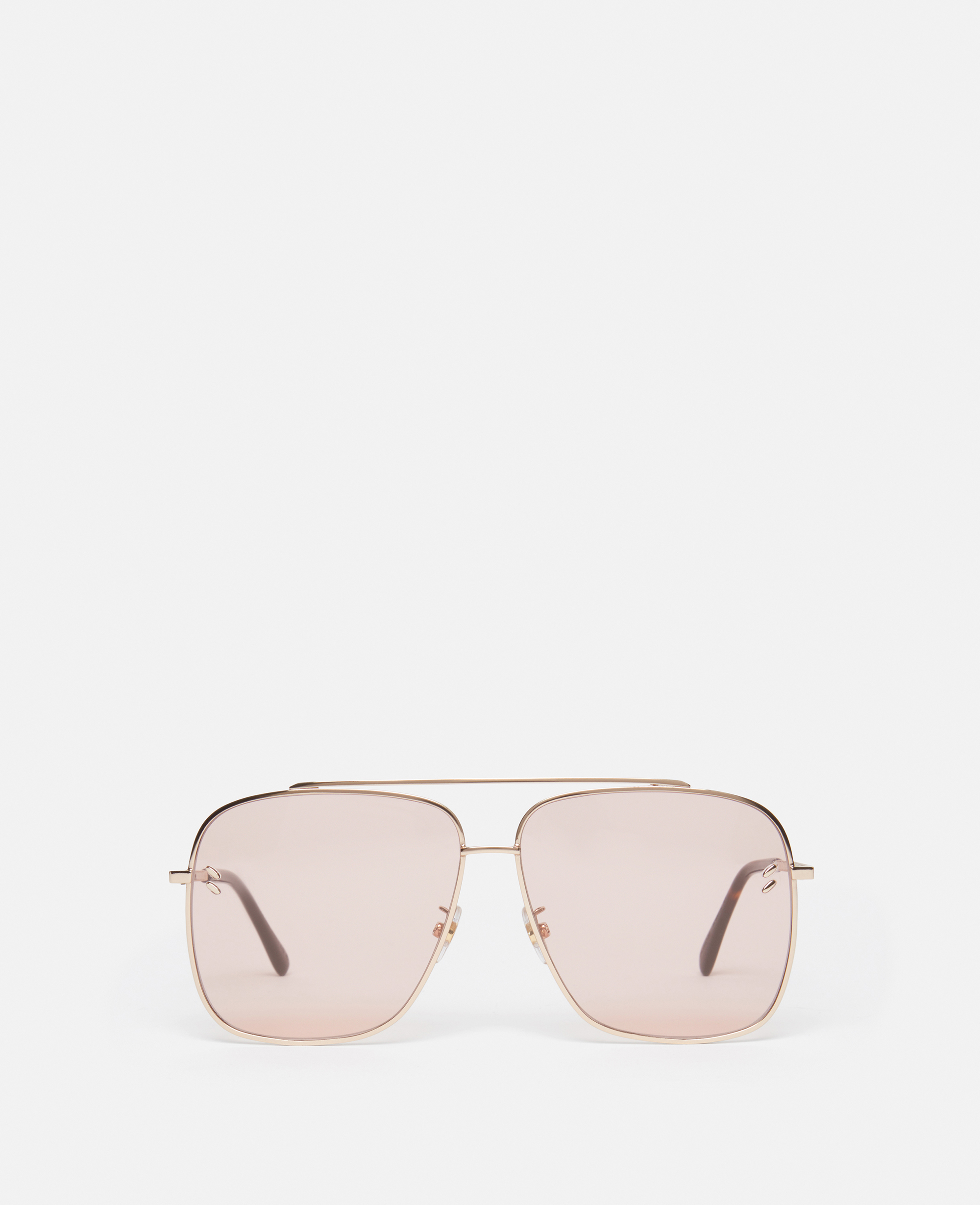 Stella Mccartney Falabella Square Sunglasses In Shiny Rose Gold