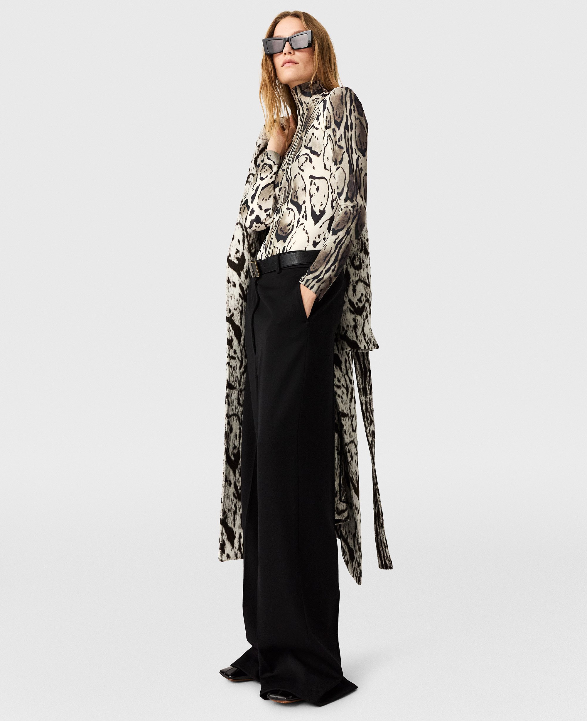 Stella Mccartney Cloud Leopard High-neck Bodysuit In Neutral