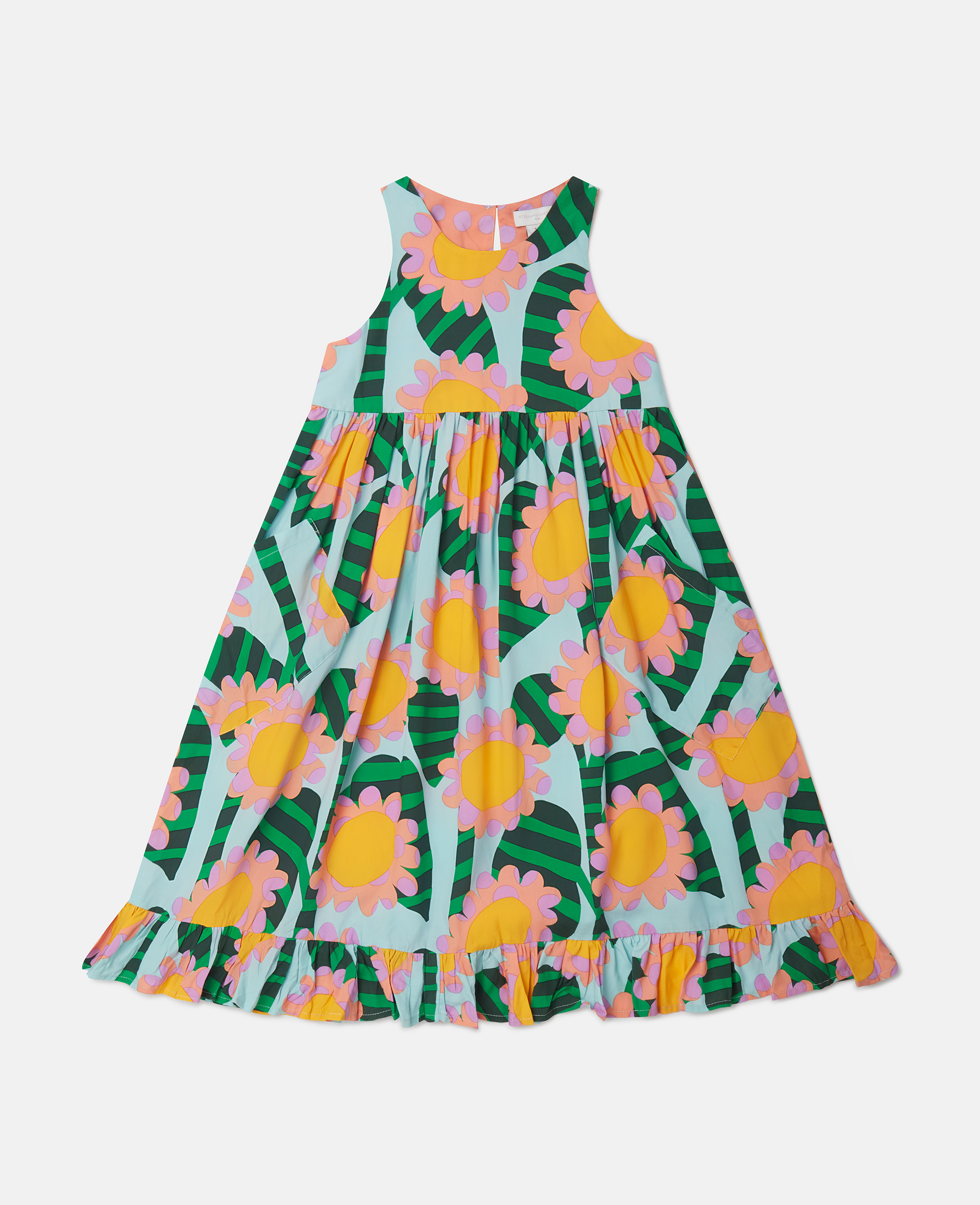 stella mccartney - robe d'été à imprimé fleurs, femme, multicolore, taille: 3