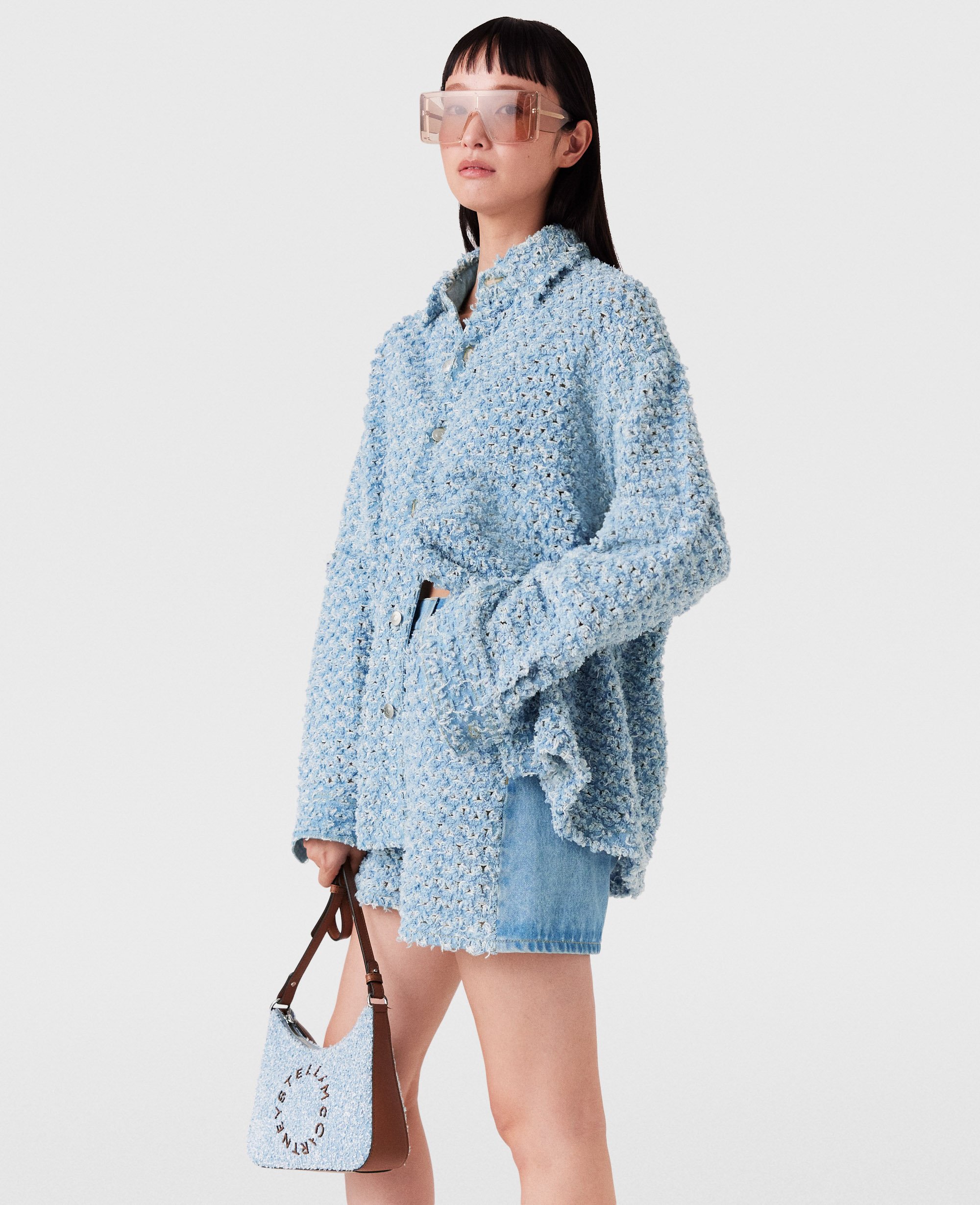 Short en denim boucle a taille mi haute, , , Taille: 26 - Stella McCartney - Modalova