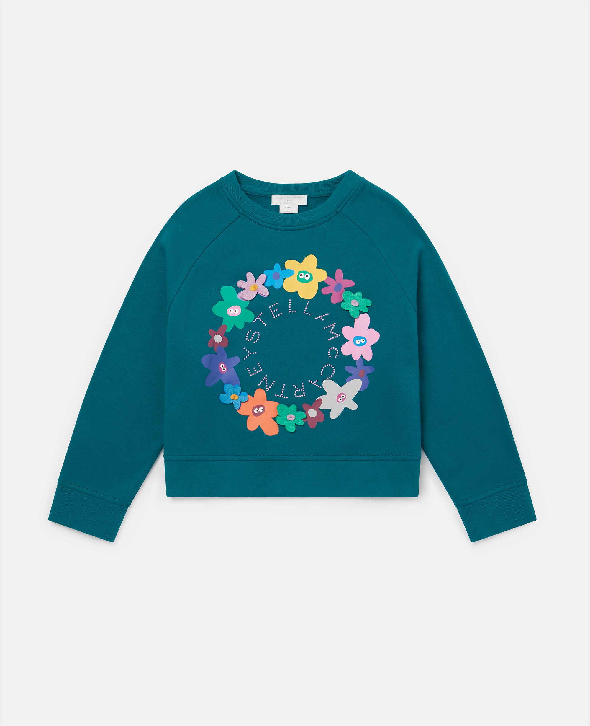 Stella Mccartney Sweatshirt Mit Logo Und Blumen In Blue