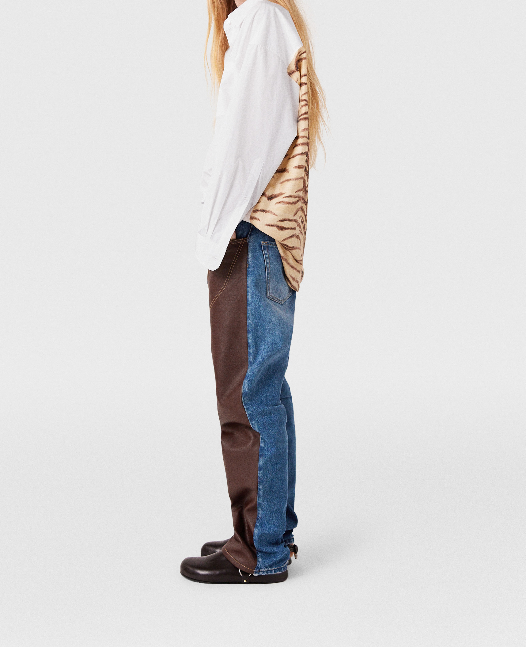 T shirt a empiecement imprime tigre, , , Taille: 38 - Stella McCartney - Modalova