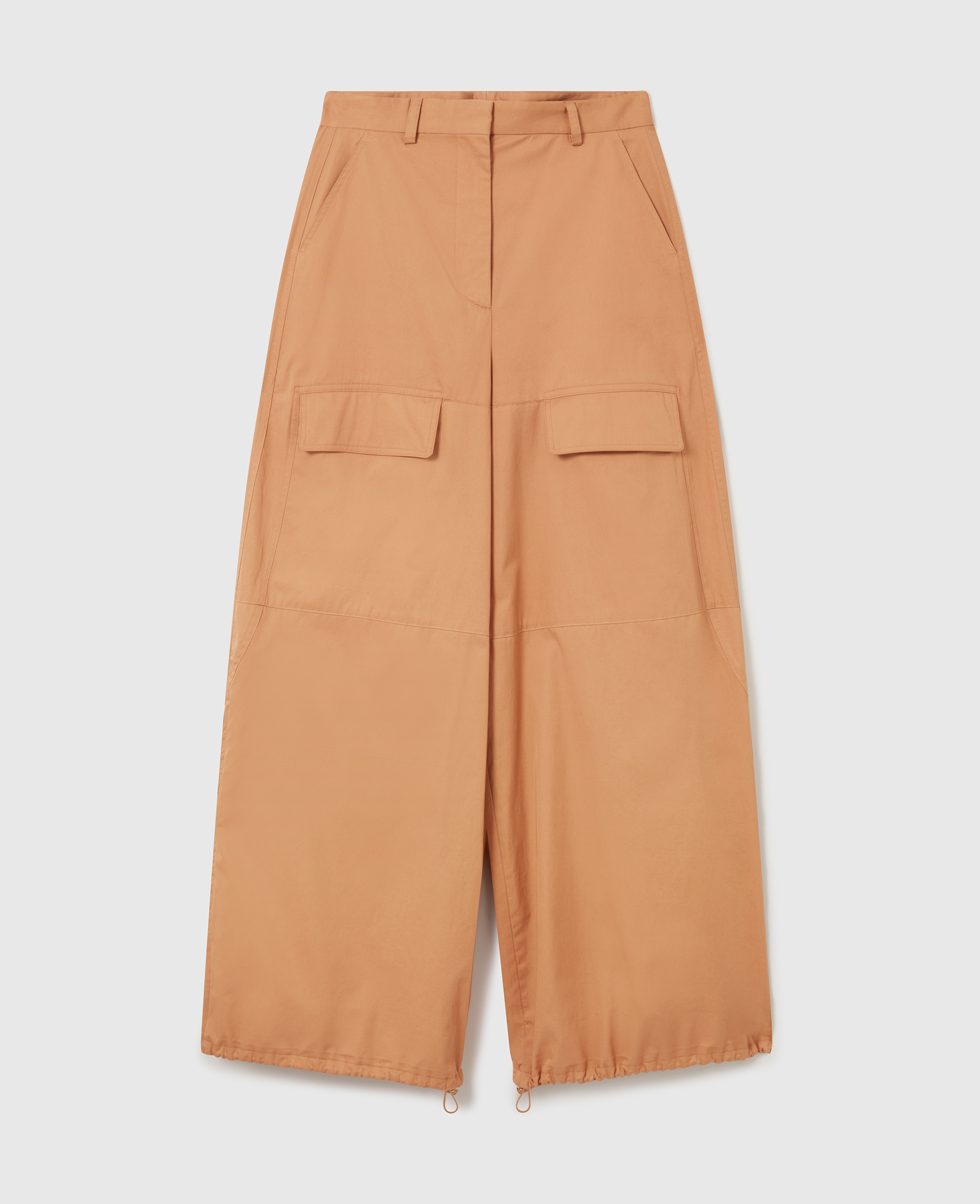 Stella McCartney - Wide-Leg Cargo Trousers, Woman, Tan, Size: 38