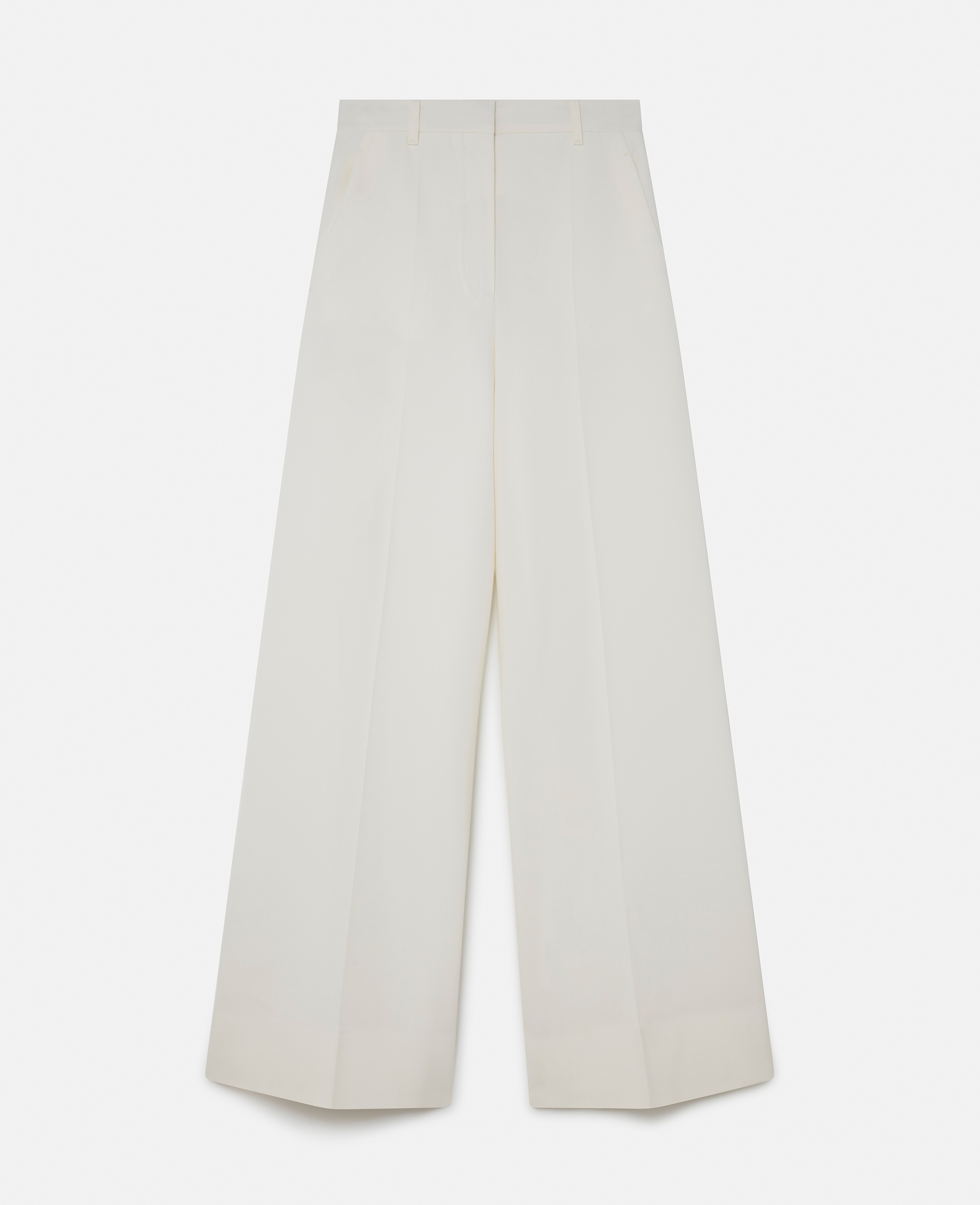 Shop Stella Mccartney -: High-rise Wide-leg Wool Trousers In Cream White