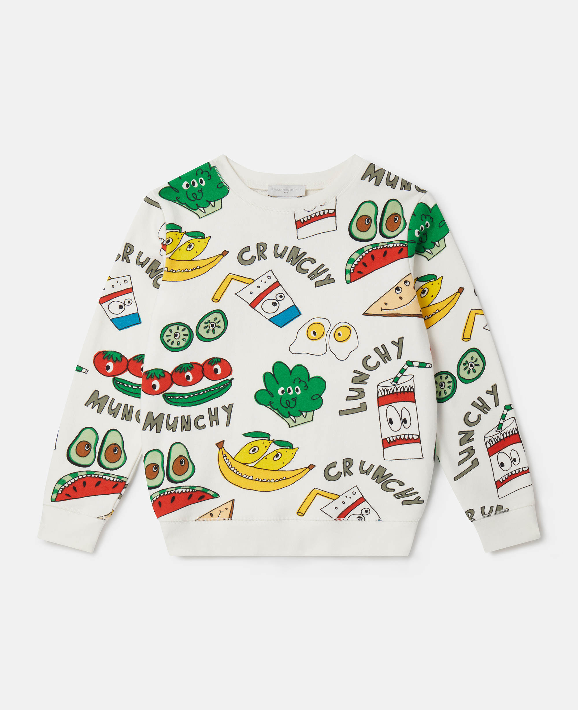 Stella McCartney – Crunchy Lunchy Print Sweatshirt, Woman, White Multicolour, Size: 10