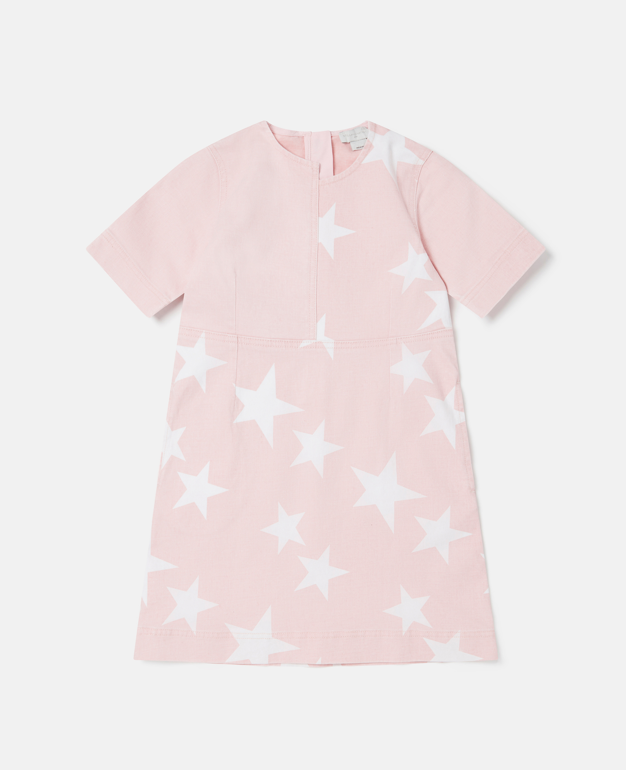 Stella Mccartney Kids' Star Print Denim Dress In Black Multicolour