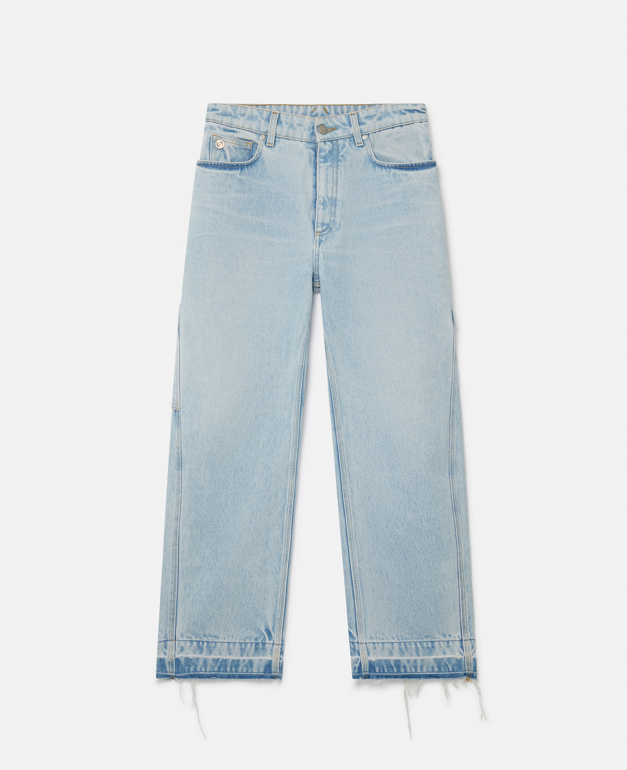 Stella McCartney – Wide-Leg Mid-Rise Denim Jeans, Woman, Blue, Size: 28