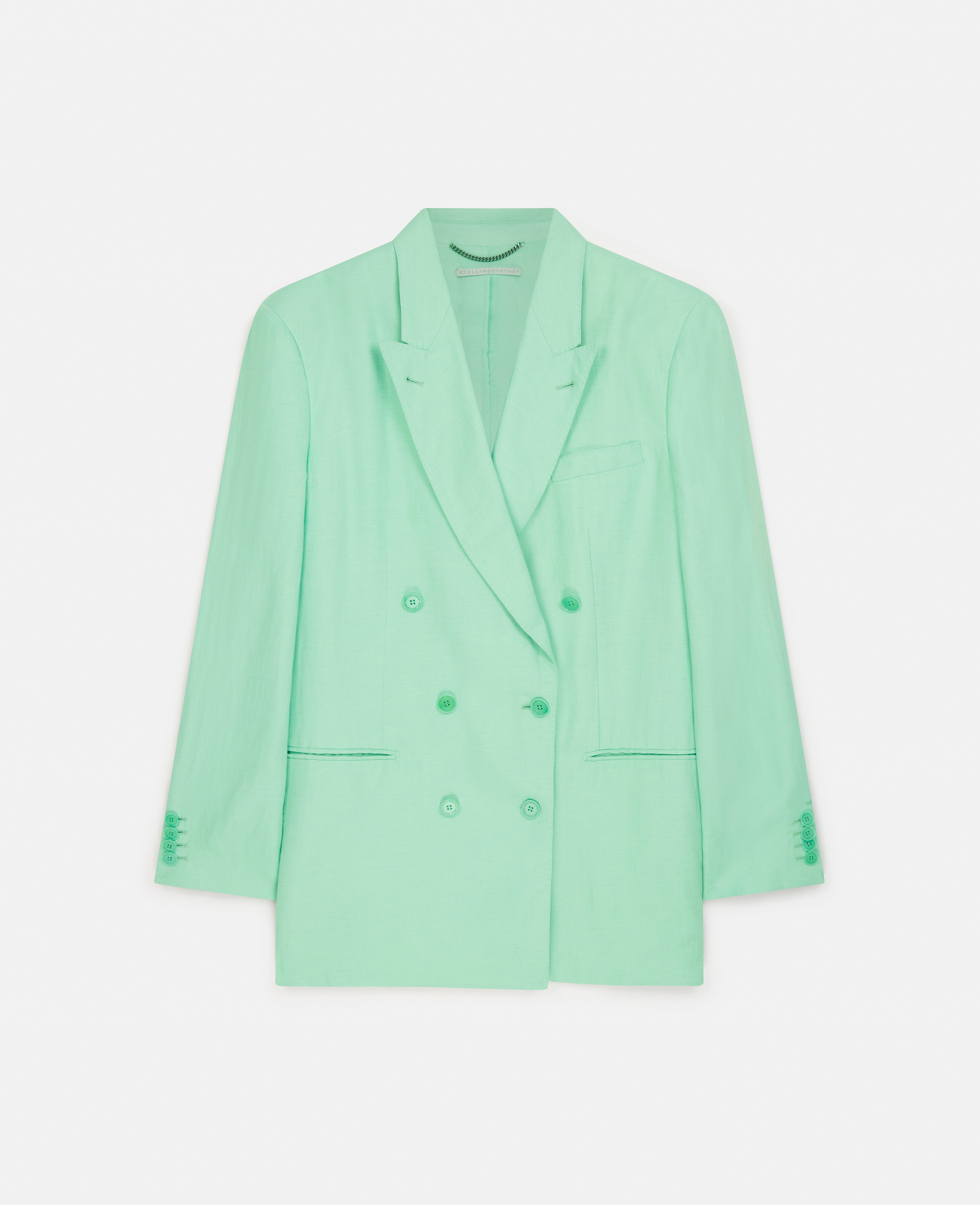 Stella Mccartney Oversized Double-breasted Blazer In Fluo Mint