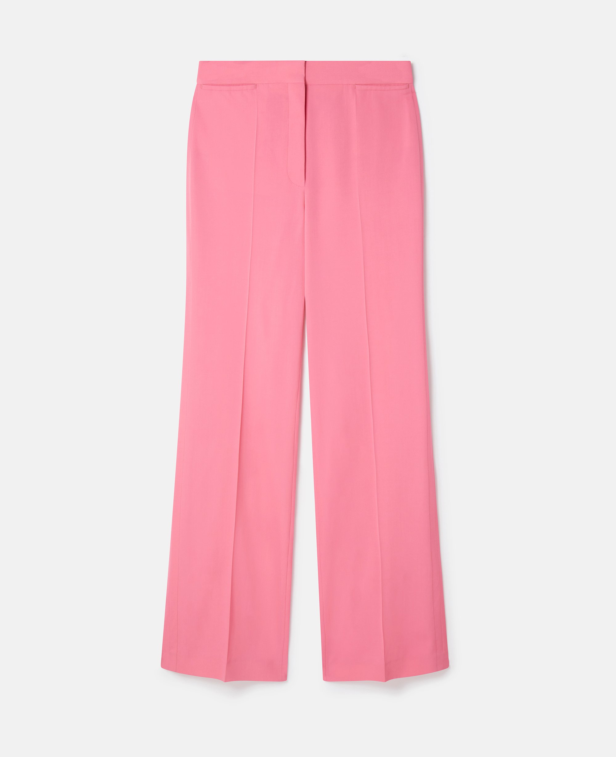 Stella Mccartney Wool Flannel Tailored Trousers In Pink