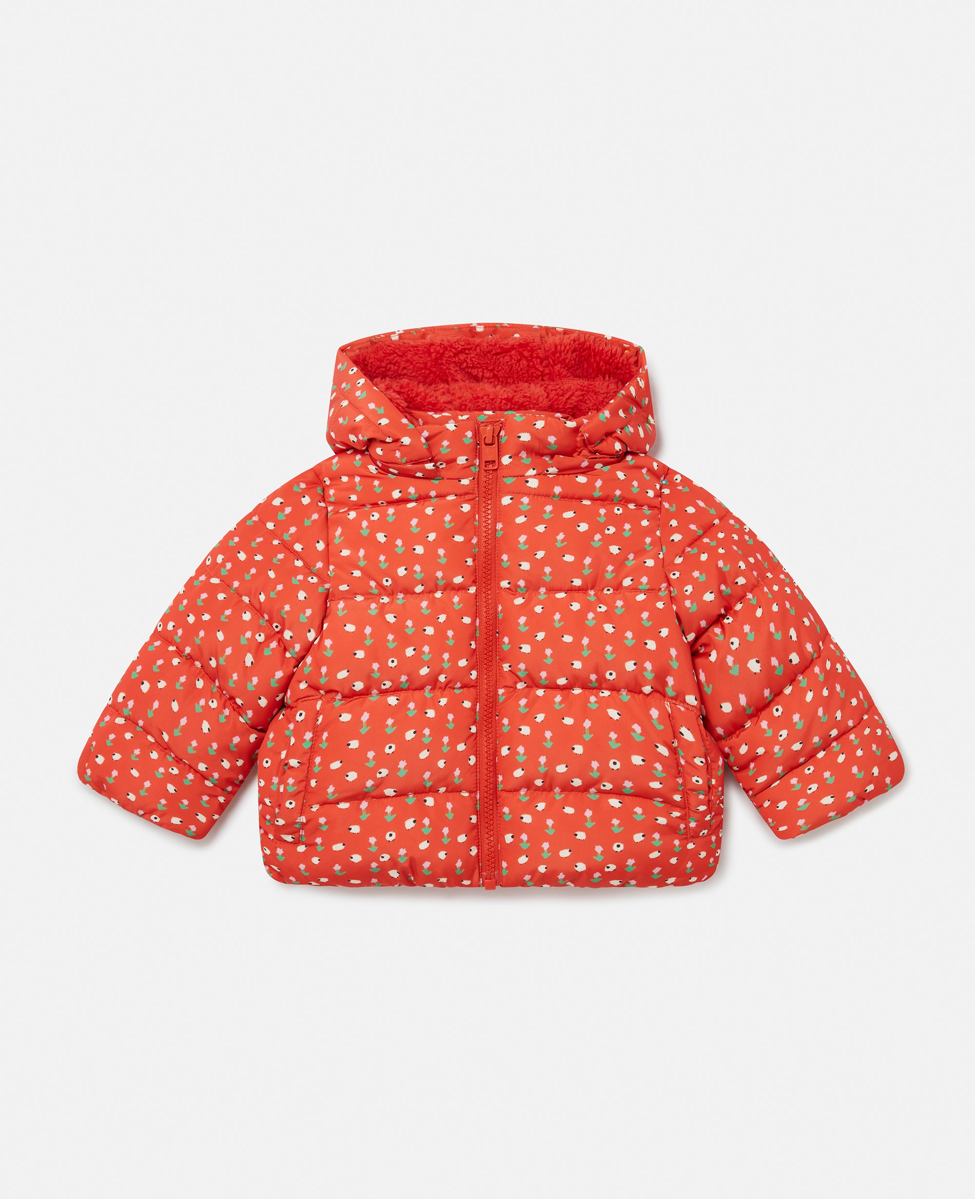 Floral Pattern Hooded Puffer Coat, Woman, , Size: 9m - Stella McCartney - Modalova