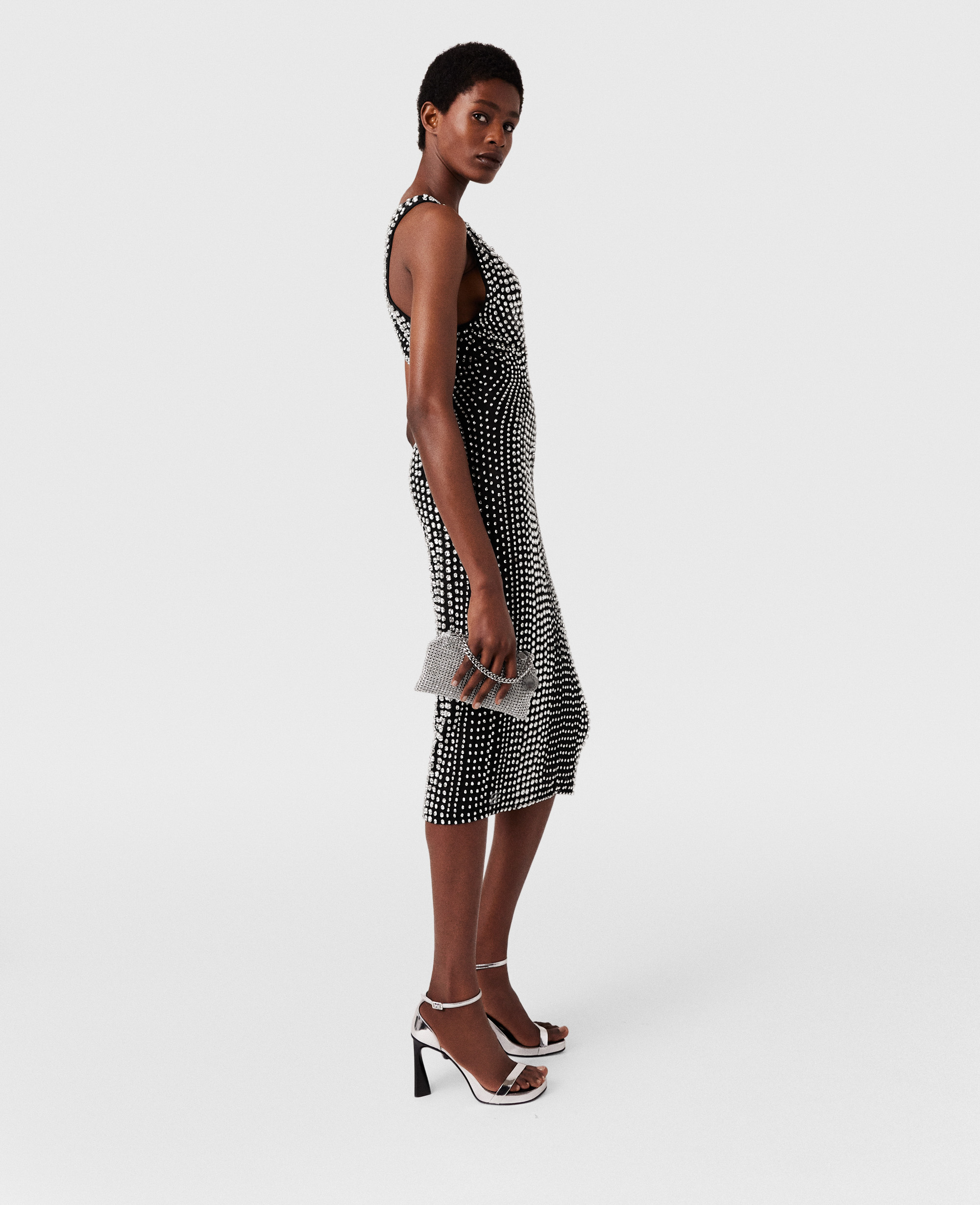 Stella McCartney – Crystal-Embellished Midi Dress, Woman, Midnight black, Size: 42