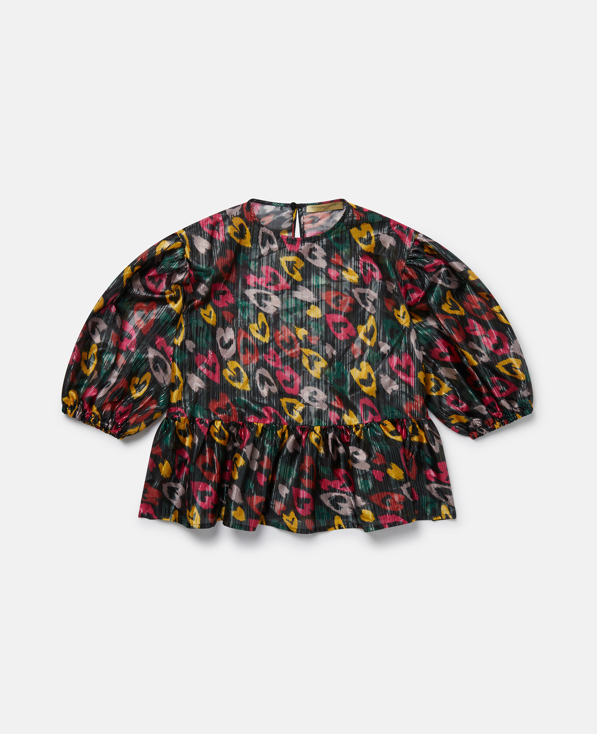 Stella Mccartney Graphic-print Peplum Top In Black Multicolour
