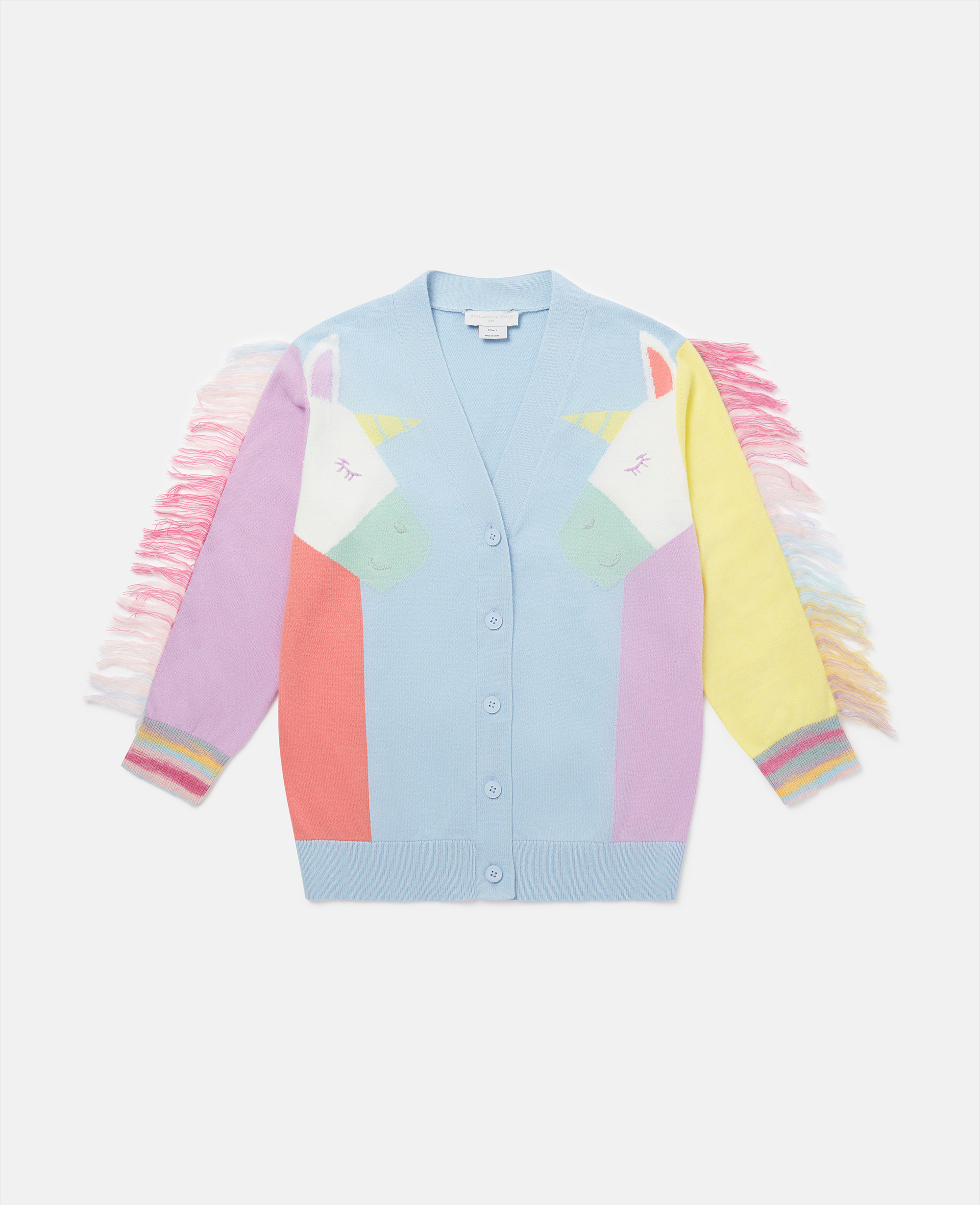 Stella Mccartney Kids' Rainbow Unicorn Cardigan In Pink Multicolour