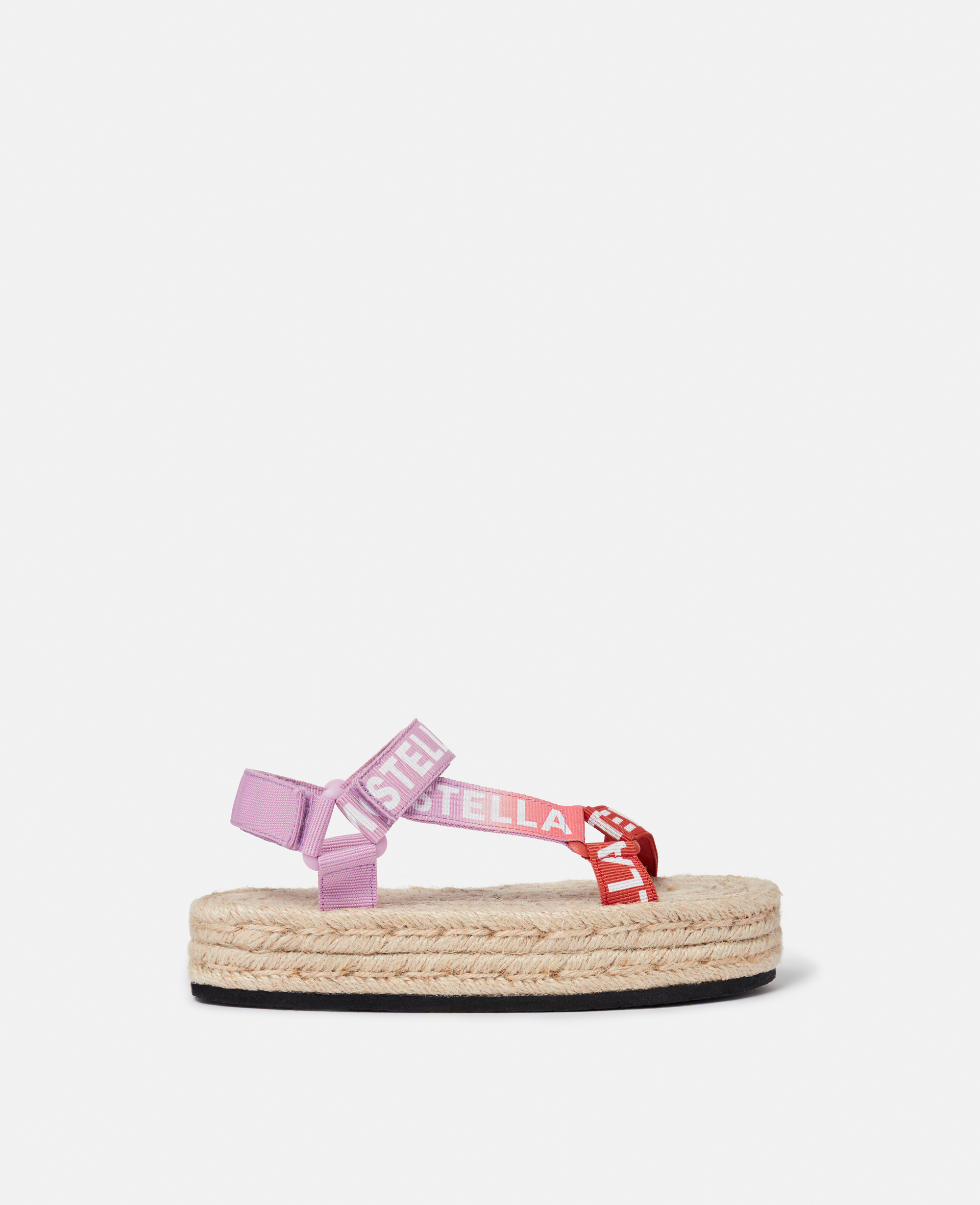 Shop Stella Mccartney Logo Tape Platform Espadrille Sandals In Multicolour
