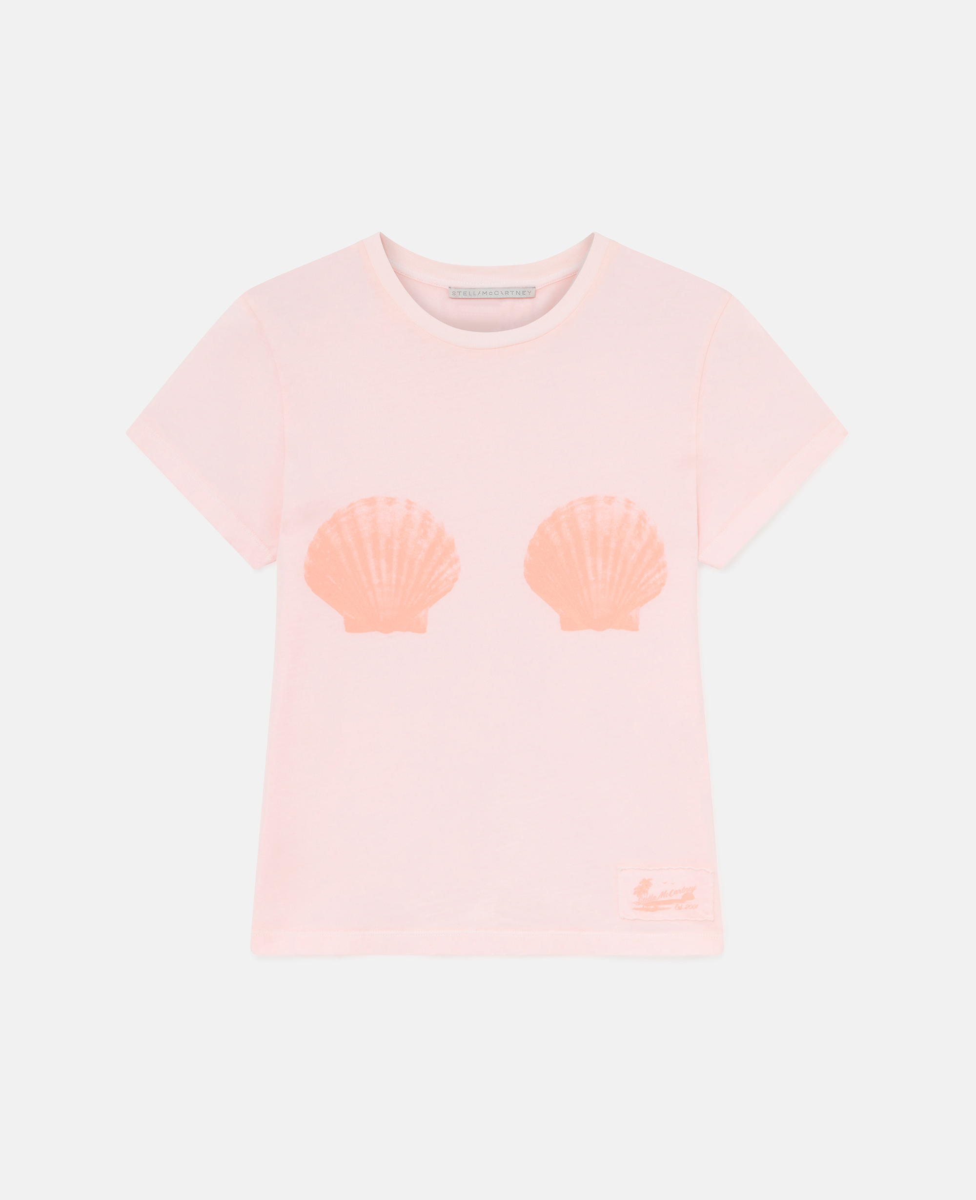 Shop Stella Mccartney Seashell Crewneck T-shirt In Light Pink