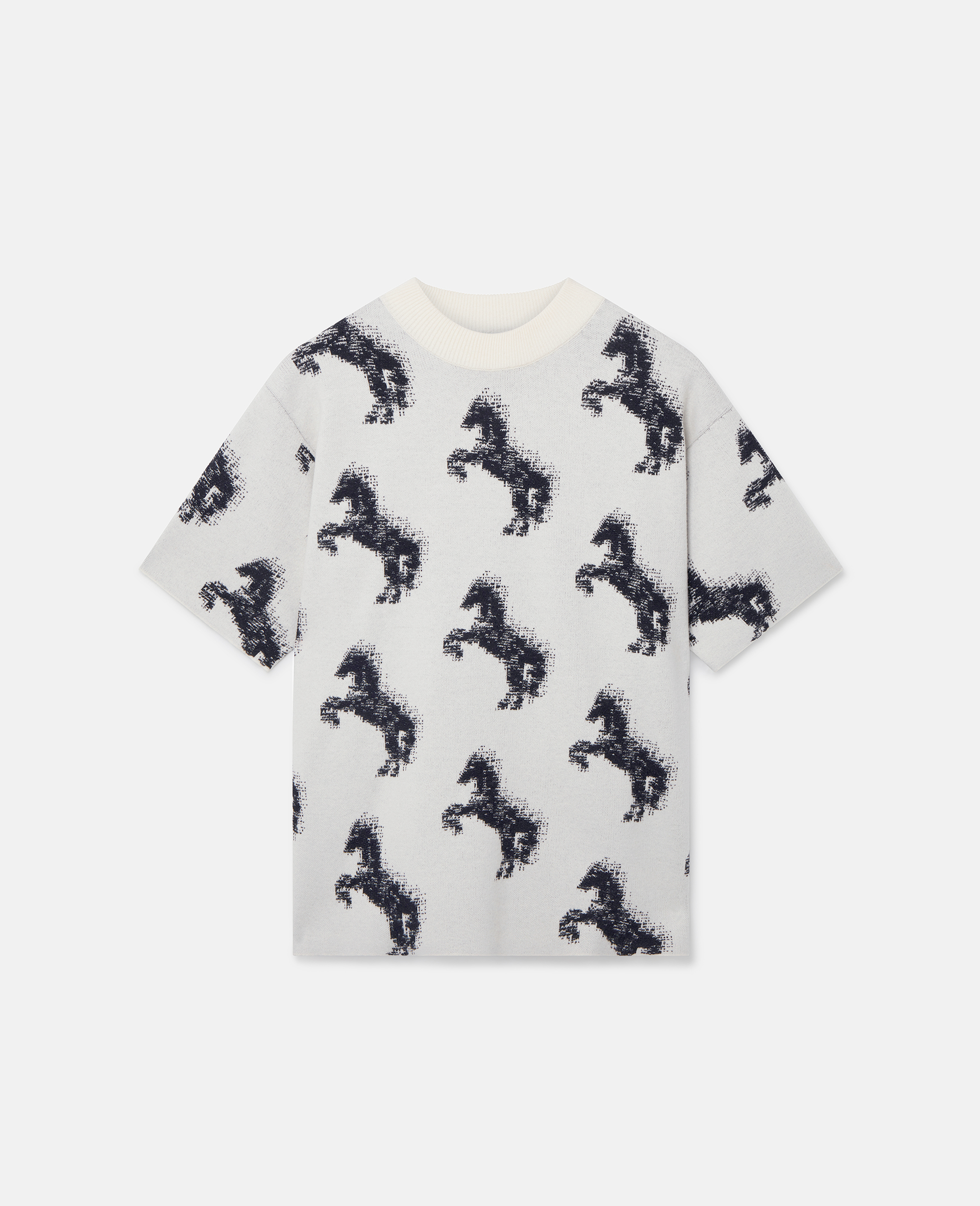 Stella Mccartney Pixel Horse Jacquard T-shirt In Black