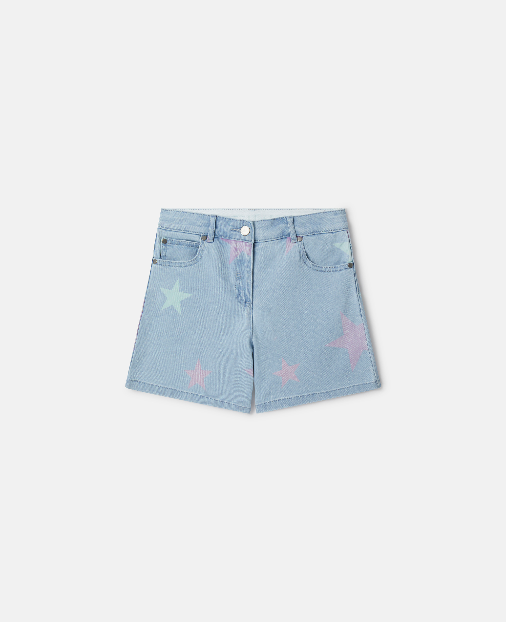 Stella McCartney – Stella Star Print Denim Shorts, Woman, Blue, Size: 2